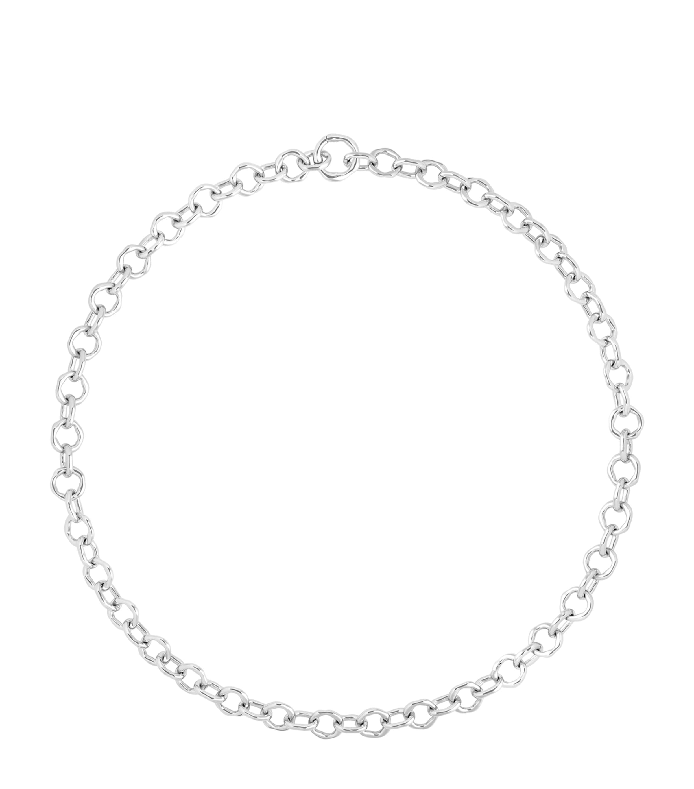 Astrid & Miyu Rhodium-plated Molten Link Chain Necklace In Metallic