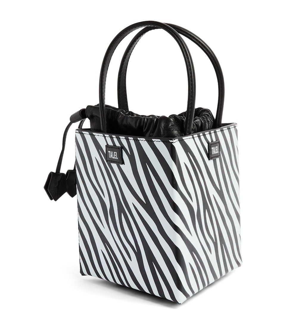 Talel Paris Leather Zebra Triangle Top-Handle Bag Zebra