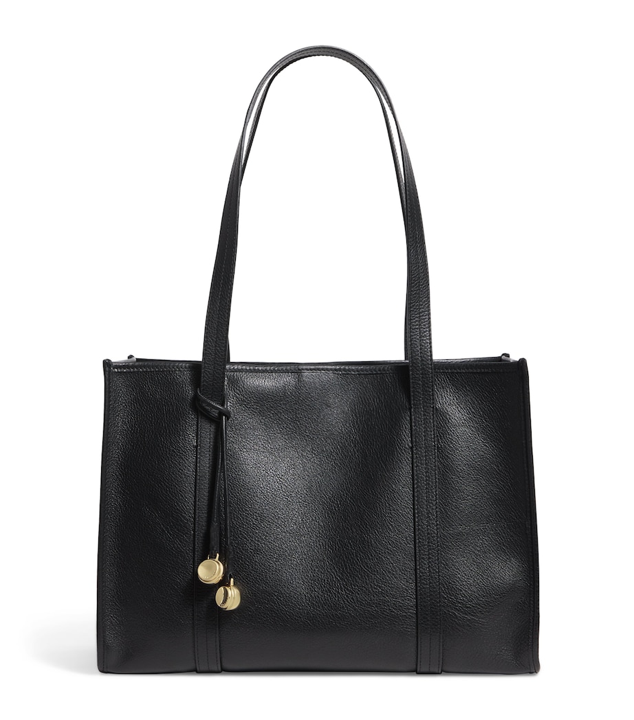 Leather Tote Bag BLACK Image 1