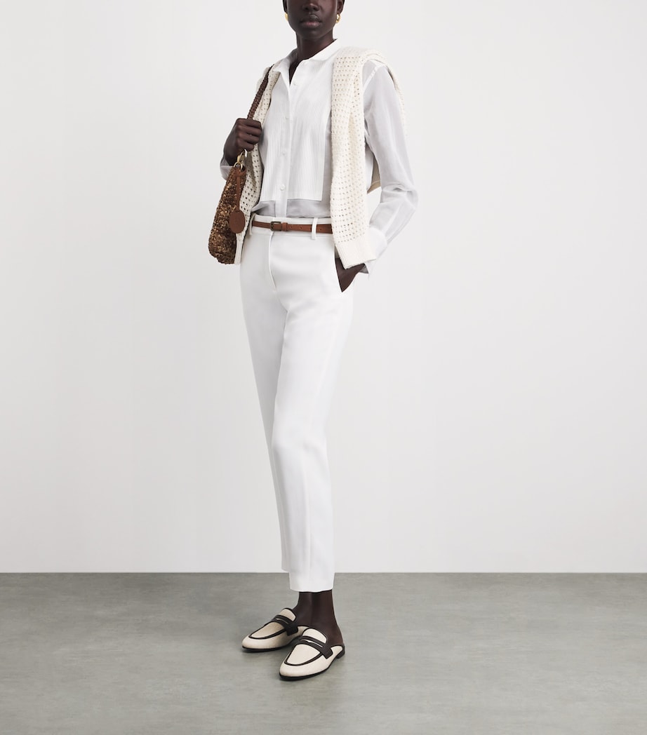 Eleventy Womens Cotton Longline Dress Shirt Bianco Image 2