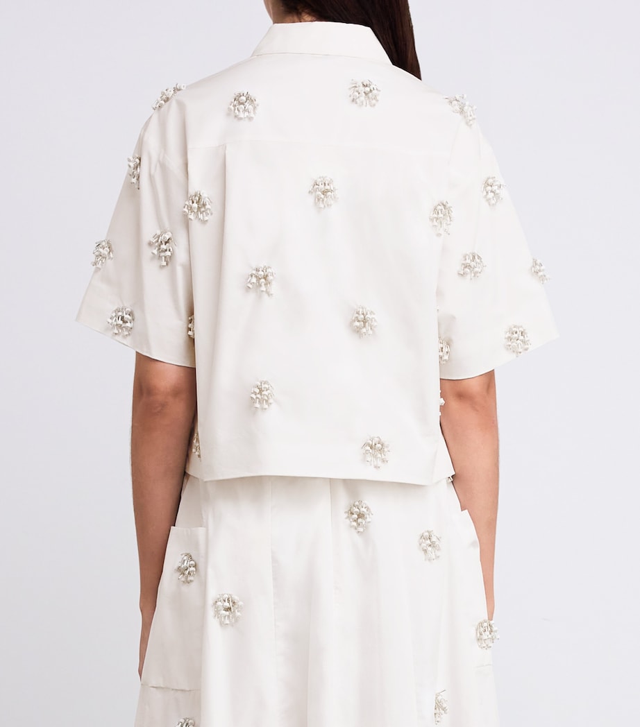 Cotton Embellished Cosmo Shirt WHITE Image 4
