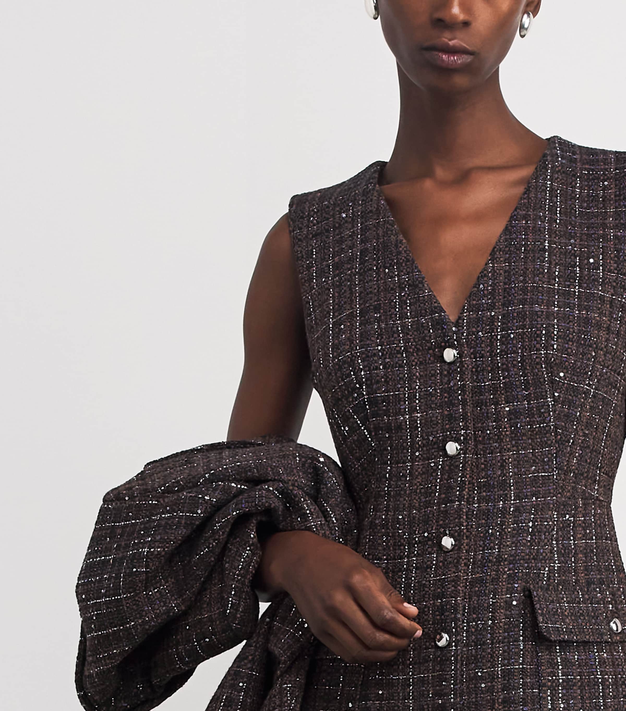 Tweed Mini Dress BROWN Image 7