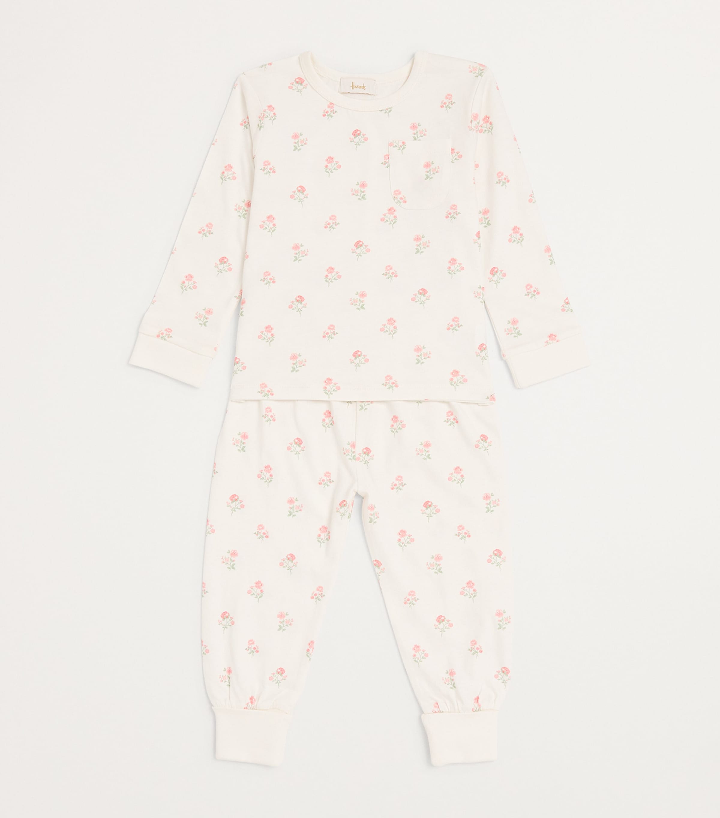 Harrods Organic Cotton Floral Pyjama Set (2-6 Years) Image 3