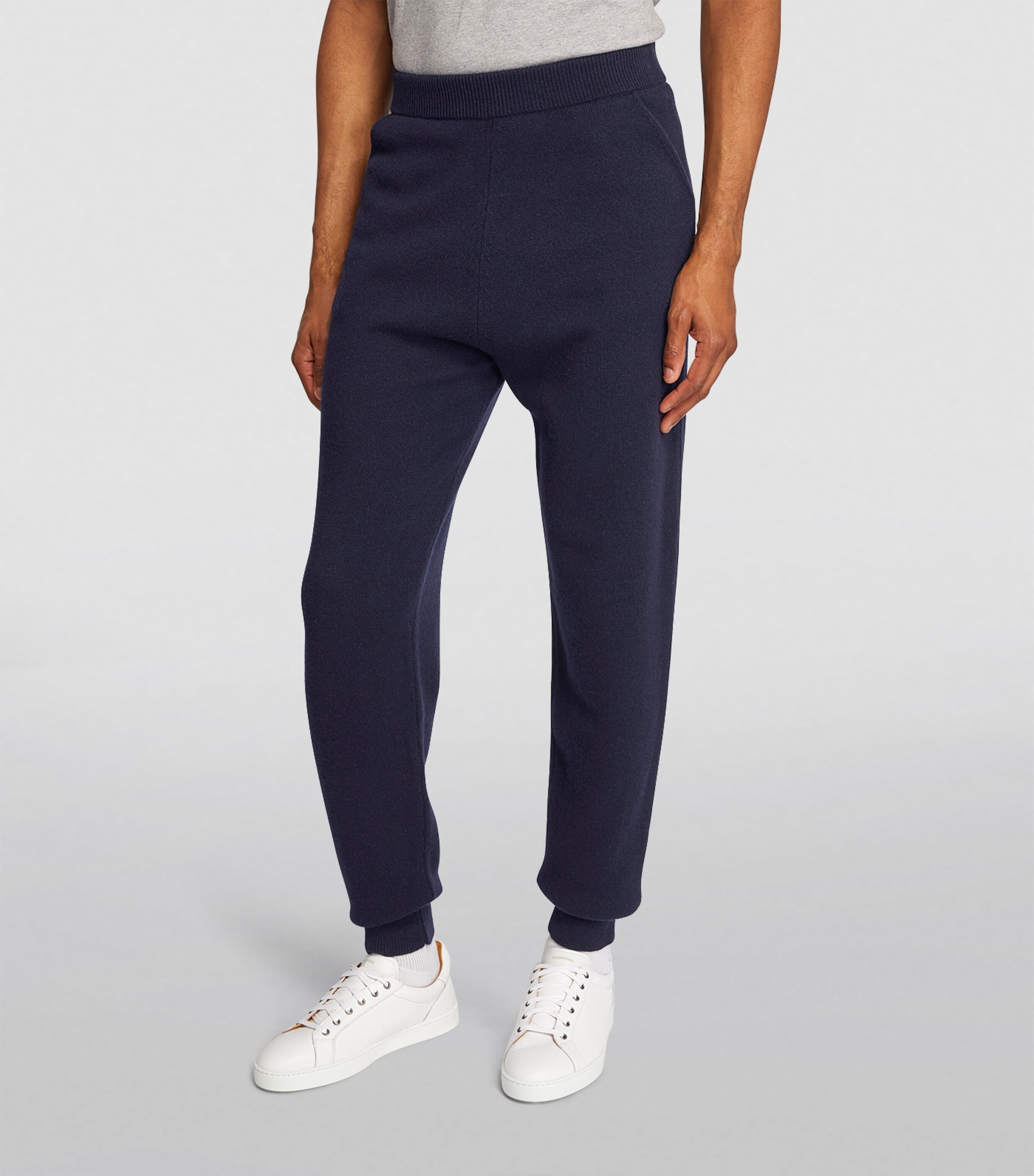 Harrods Mens Cashmere Sweatpants Navy Image 3