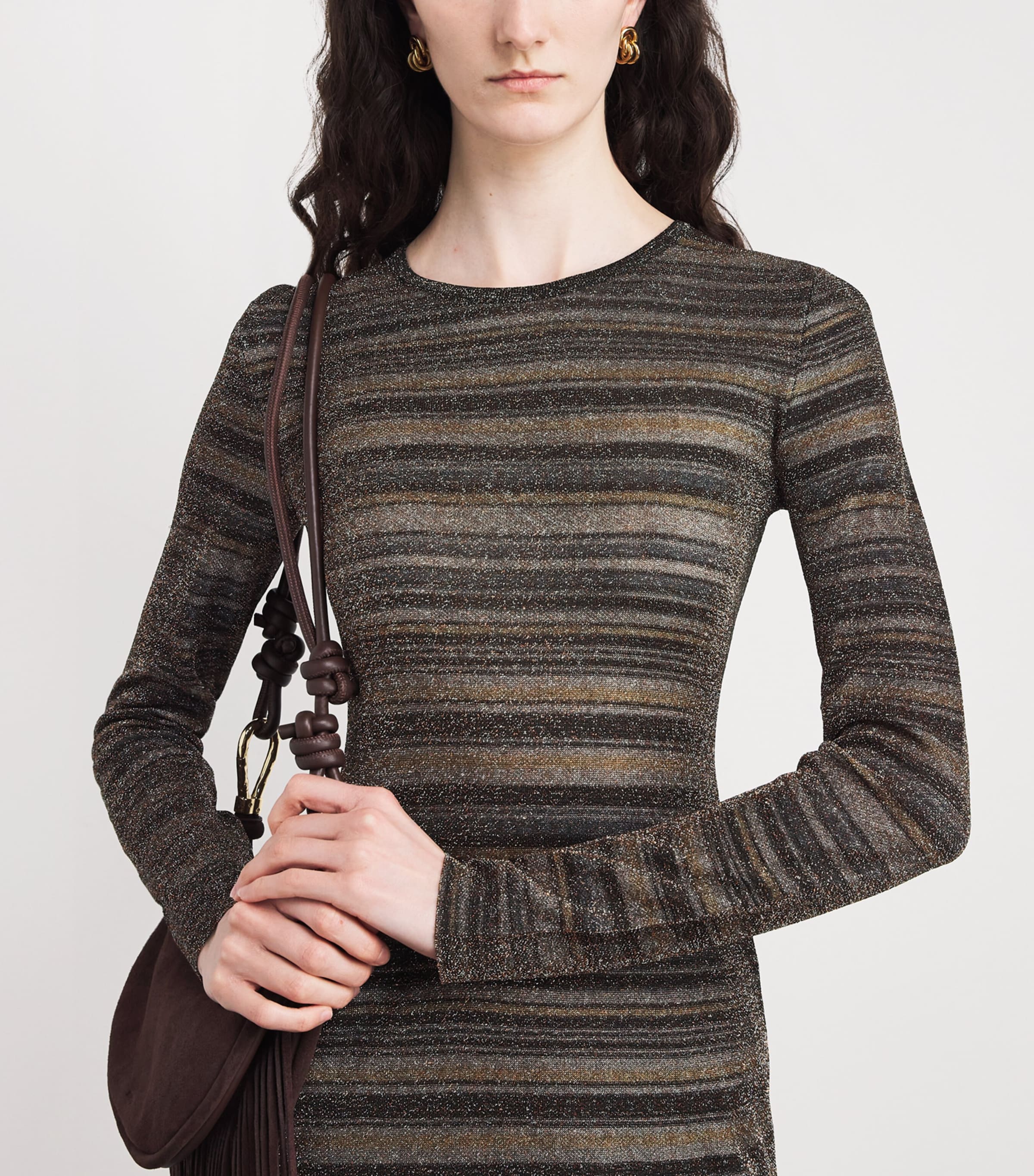 Knitted Stripe Maxi Dress SMSML GOLD/ LIGHT Image 4