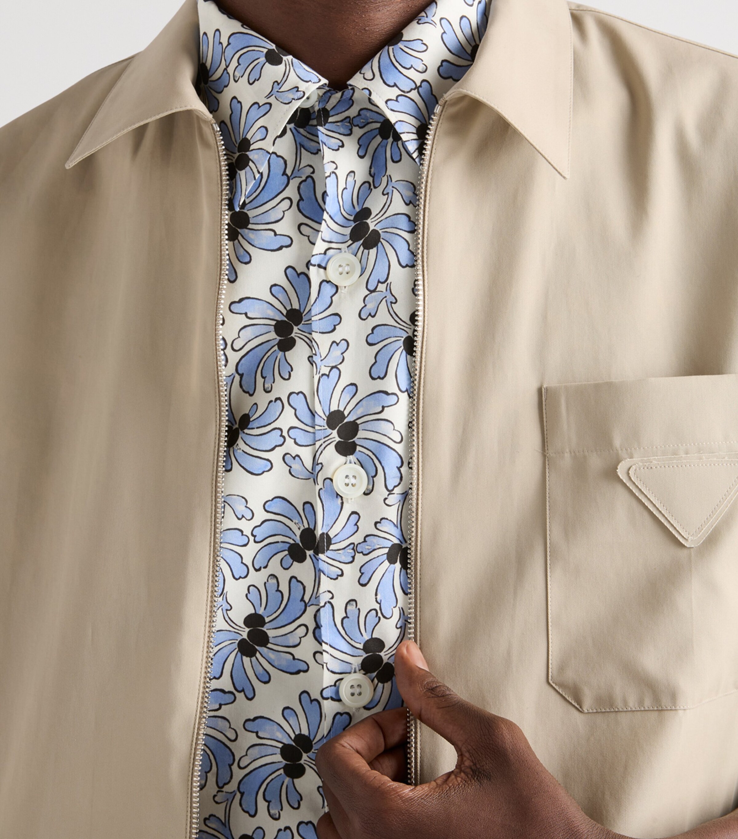 Prada Mens Cotton Zipped Shirt Image 4