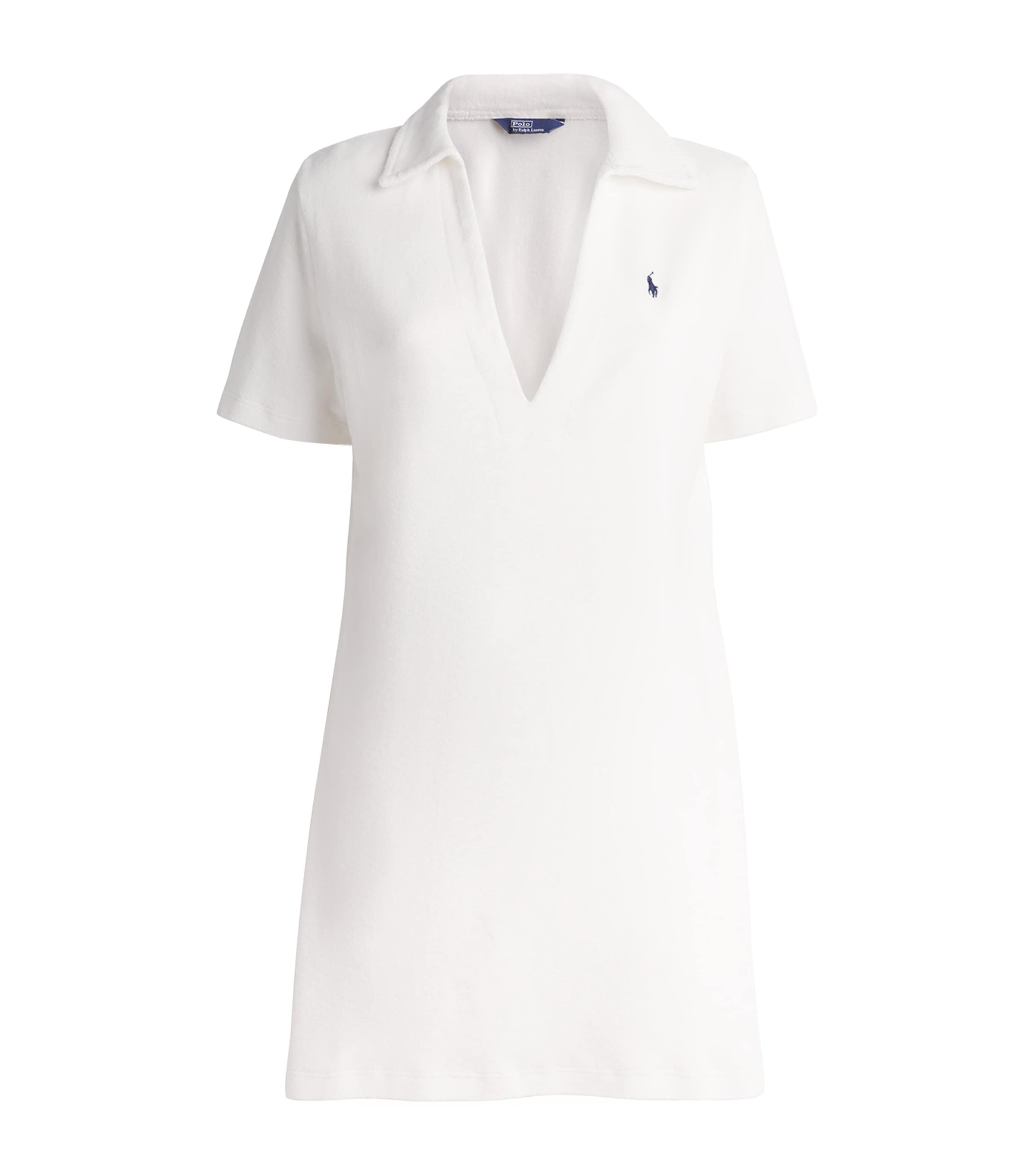 Polo Ralph Lauren Womens Terry Polo Pony Mini Dress White Image 1