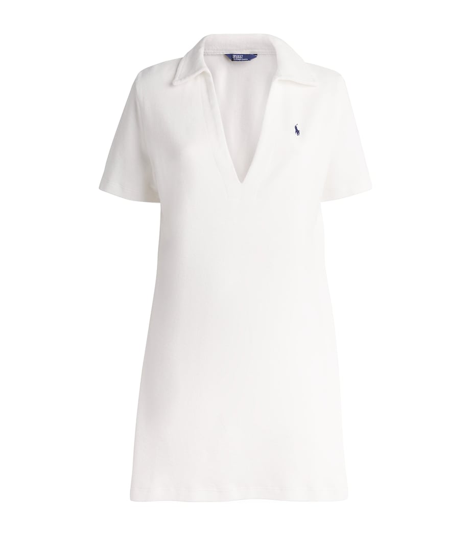 Polo Ralph Lauren Womens Terry Polo Pony Mini Dress White Image 1