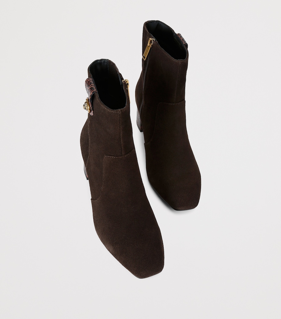 Suede Chelsea Trim Ankle Boots BROWN Image 4
