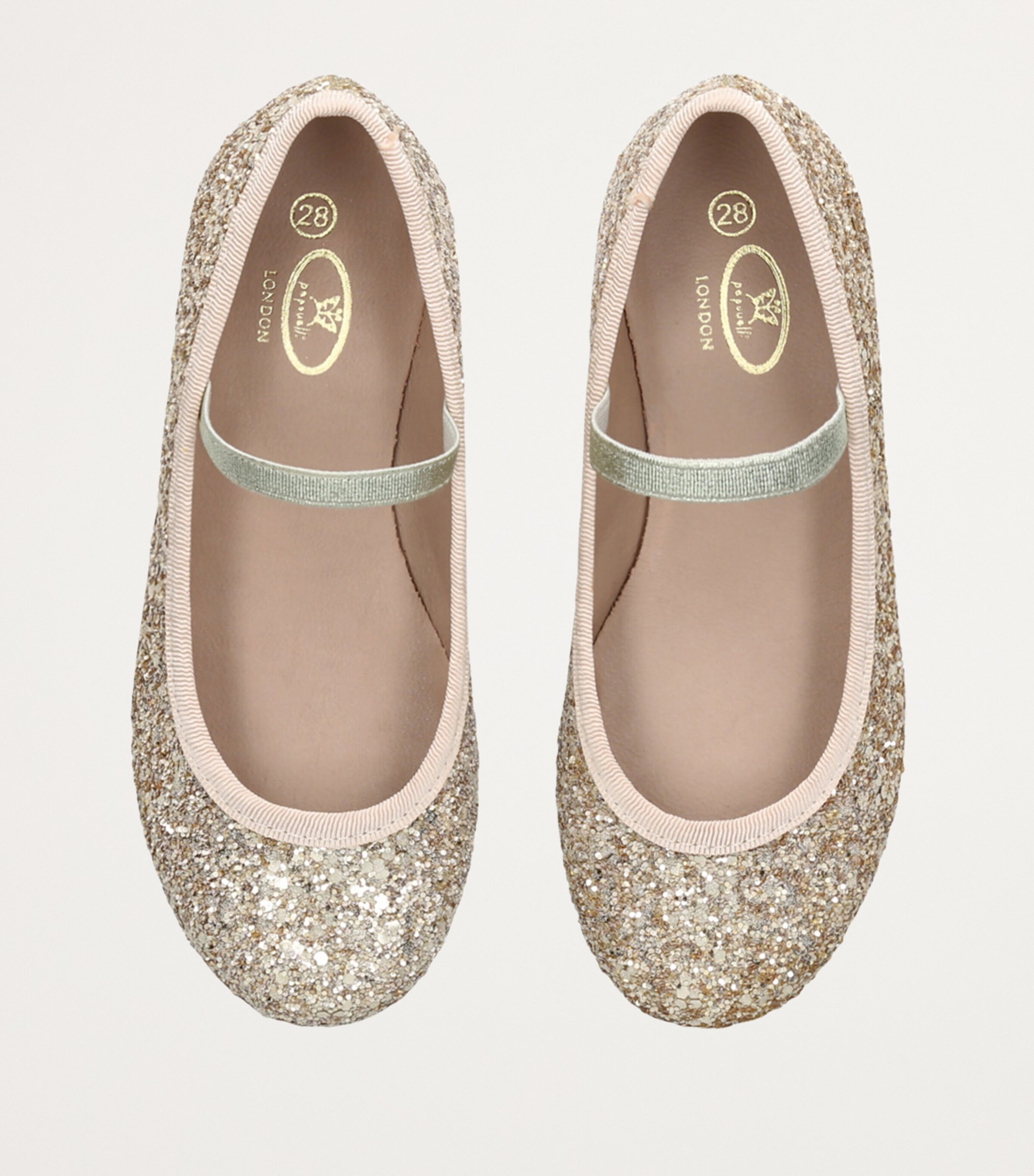 Leather Glitter Bug Ballet Flats SILVER Image 4