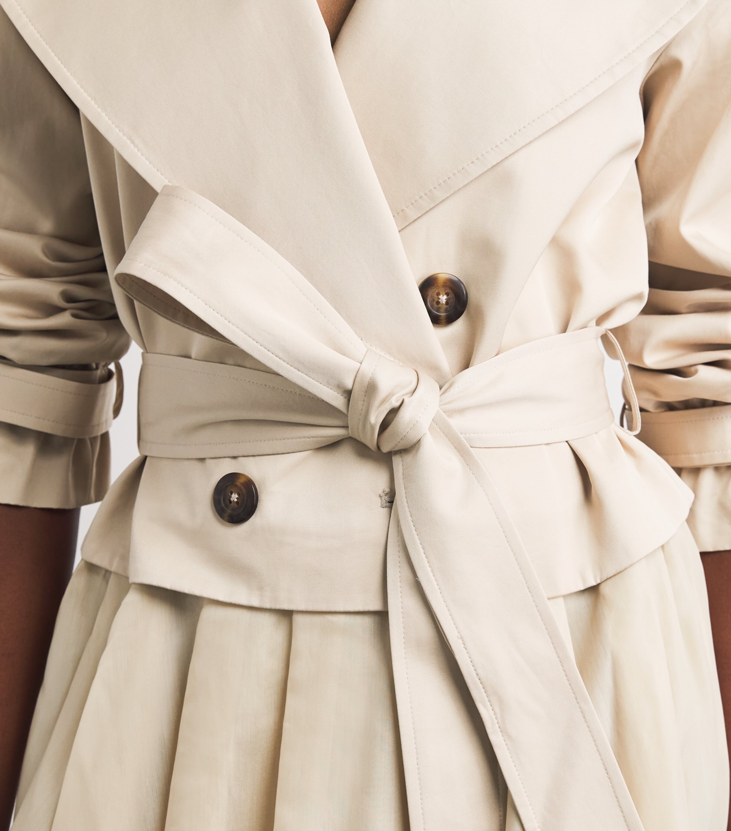 Alice+Olivia Womens Cotton Nevada Trench Coat Latte Image 3