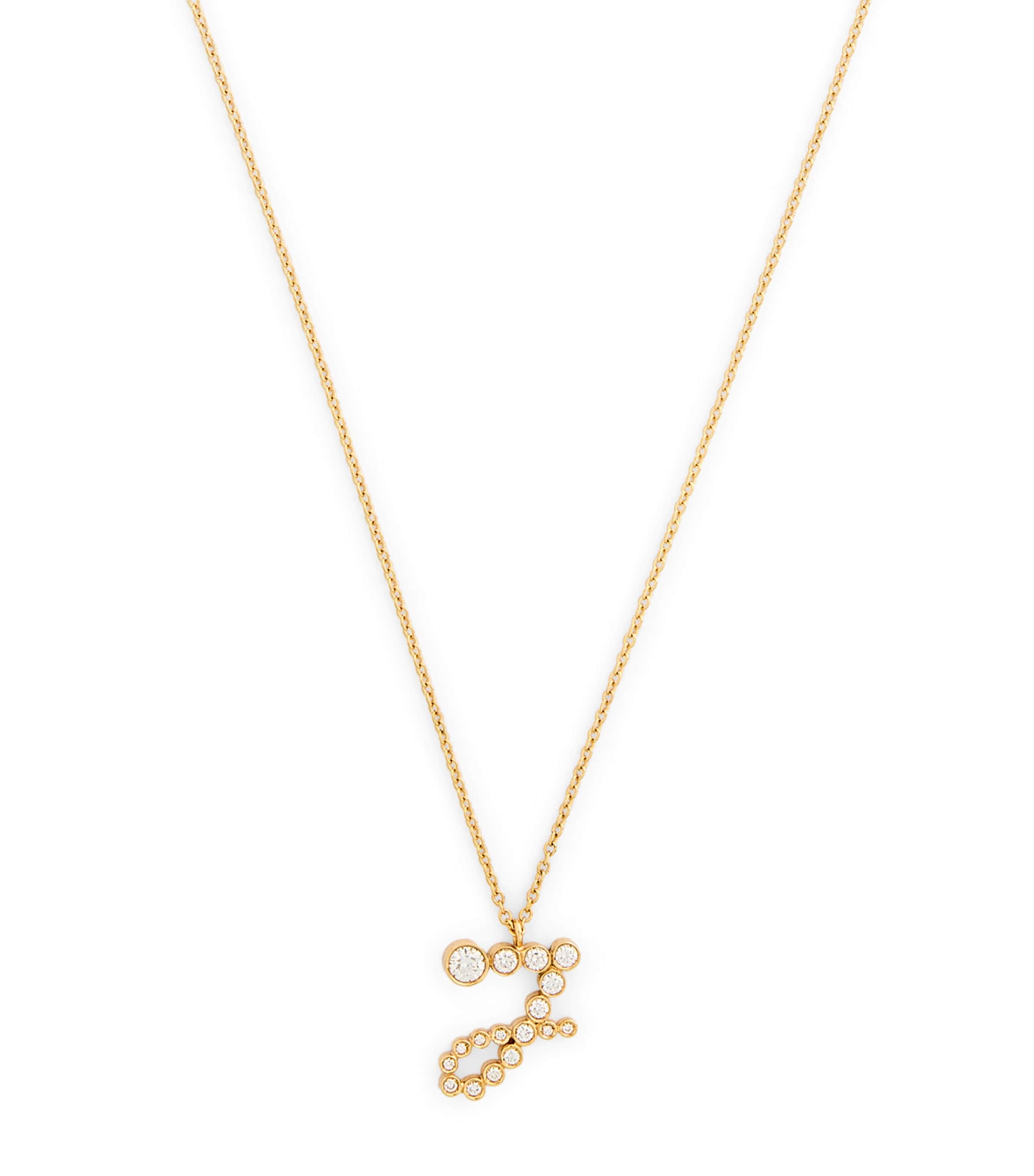 Sophie Bille Brahe Yellow Gold And Diamond Soprano 'j' Necklace In Gold