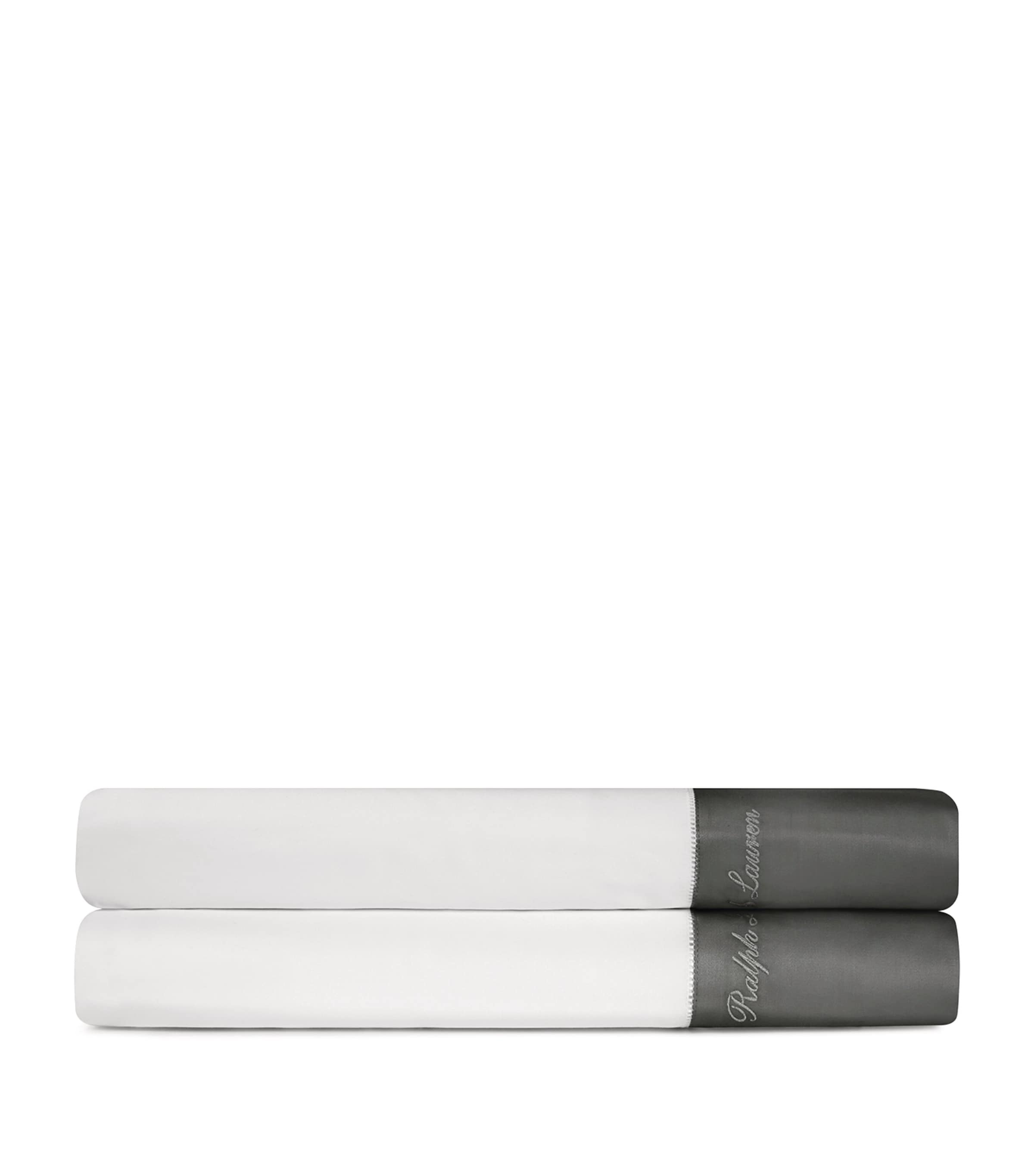 Ralph Lauren Home Langdon Super King Flat Sheet (270cm x 295cm) Graphite Image 2
