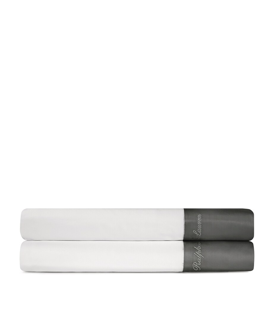 Ralph Lauren Home Langdon Super King Flat Sheet (270cm x 295cm) Graphite Image 2