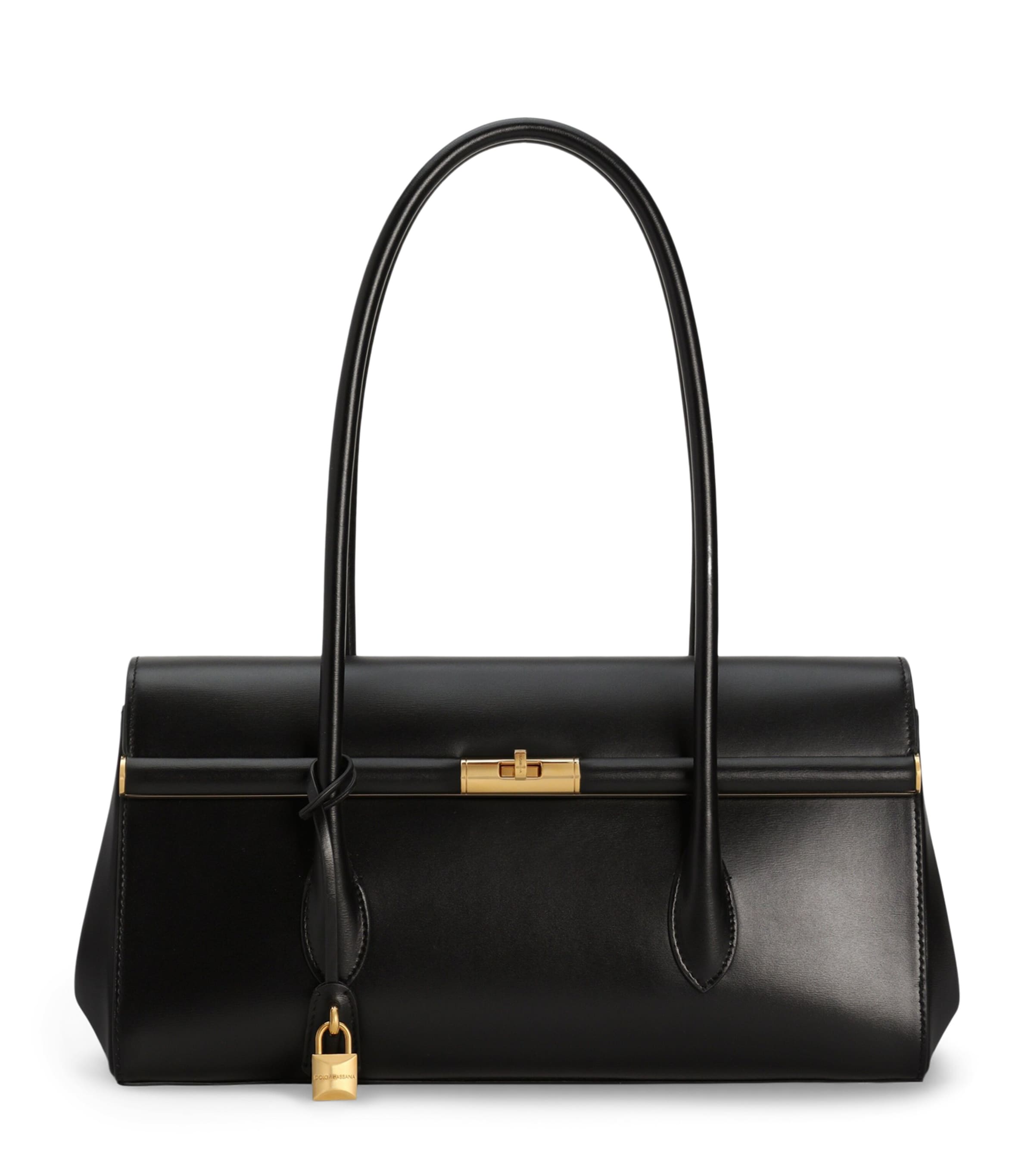 Dolce&Gabbana Womens Palmellato Calfskin Marlene Shoulder Bag Black Image 1