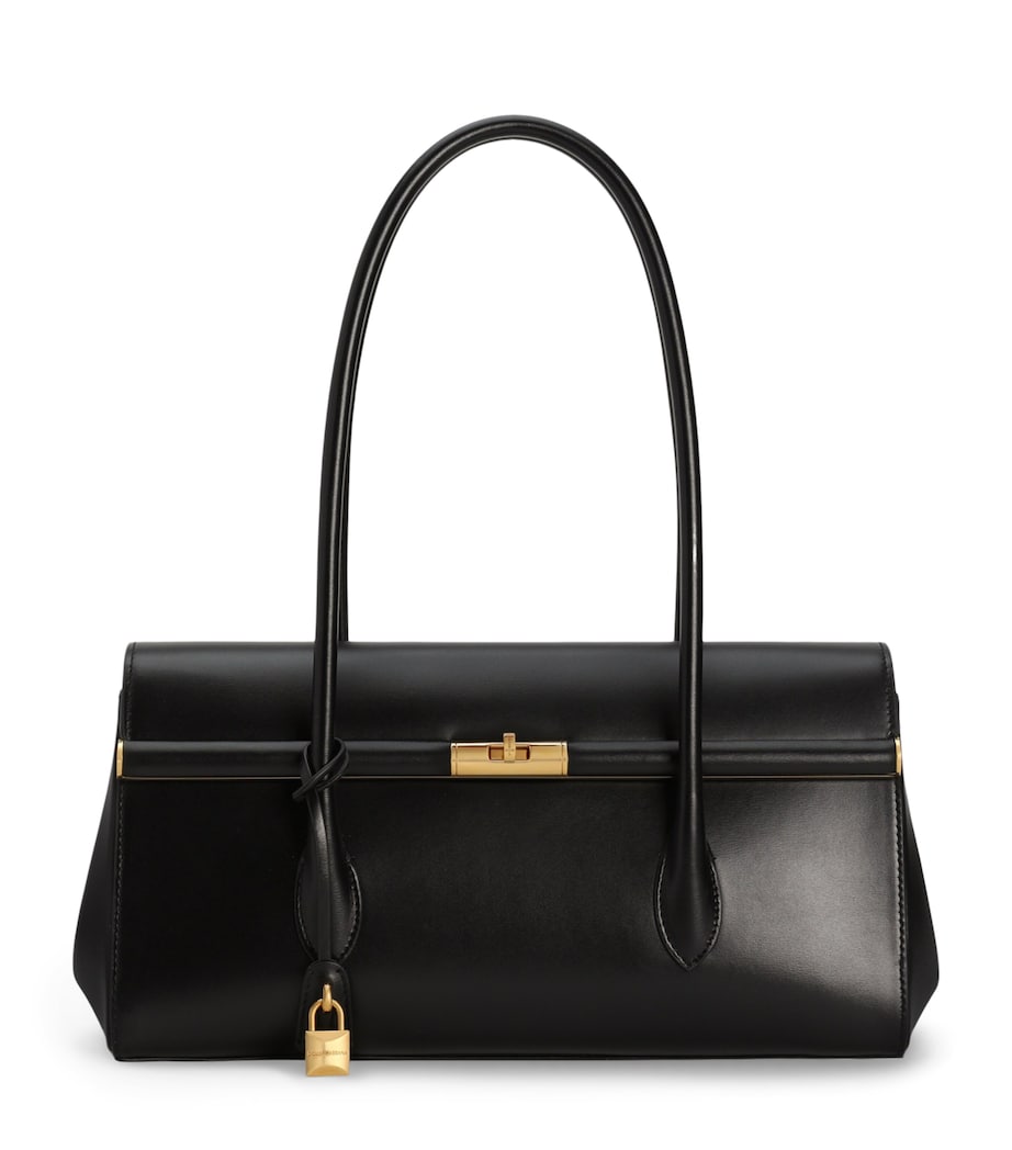 Dolce&Gabbana Womens Palmellato Calfskin Marlene Shoulder Bag Black Image 1