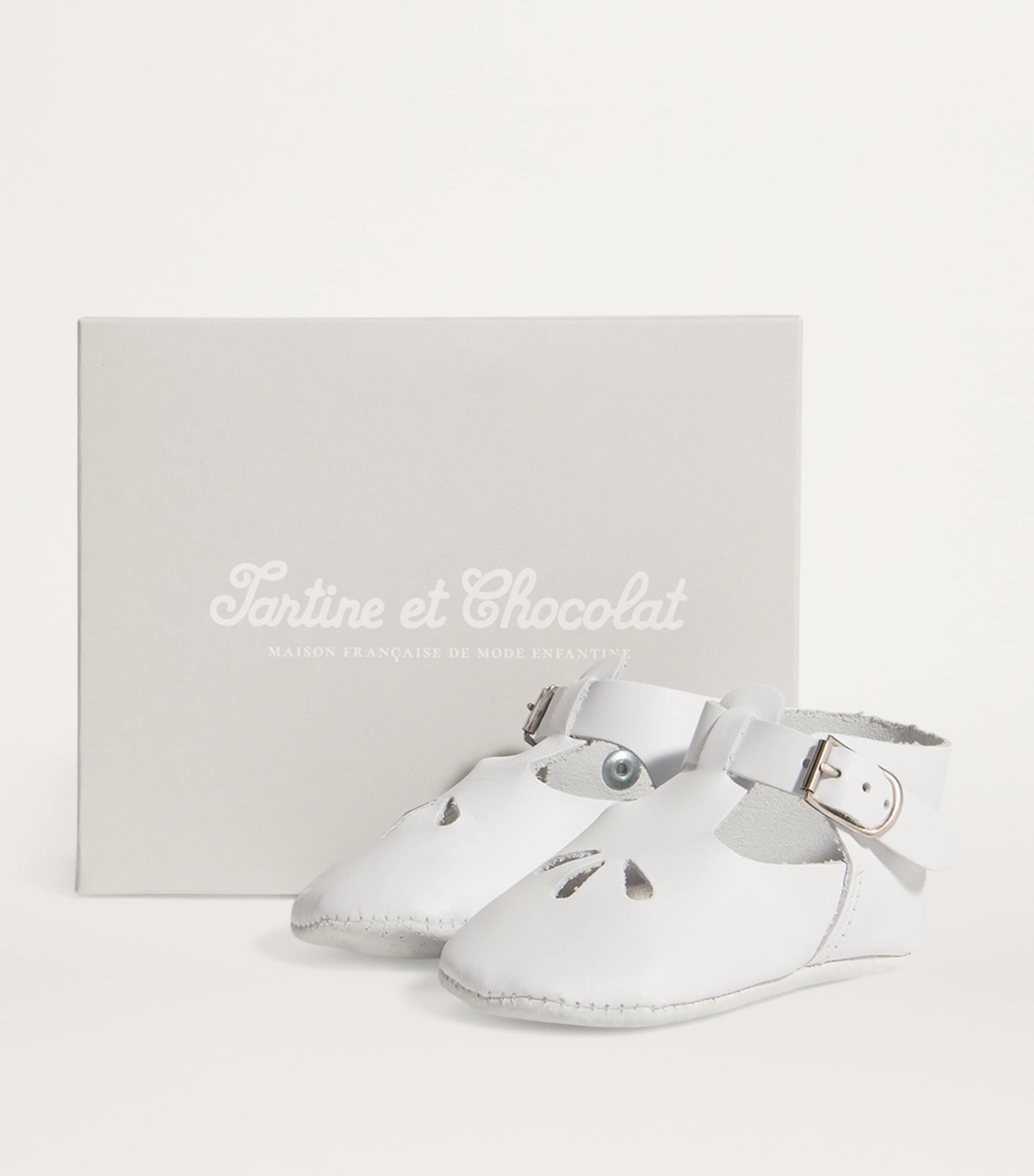 Buckled Leather Shoes BLANC Image 2