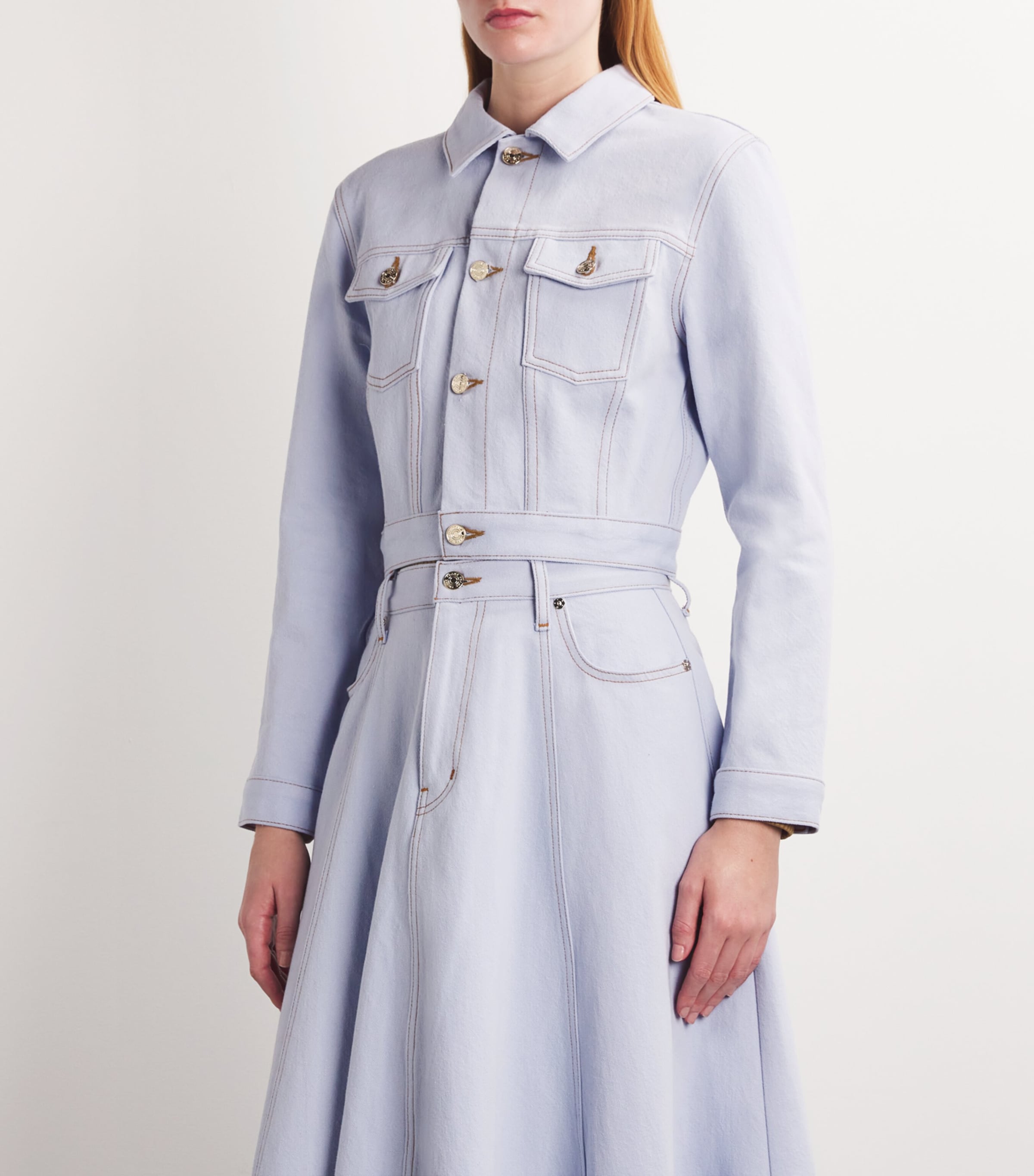 x Carolina Herrera Tailored Denim Jacket CELESTE Image 3
