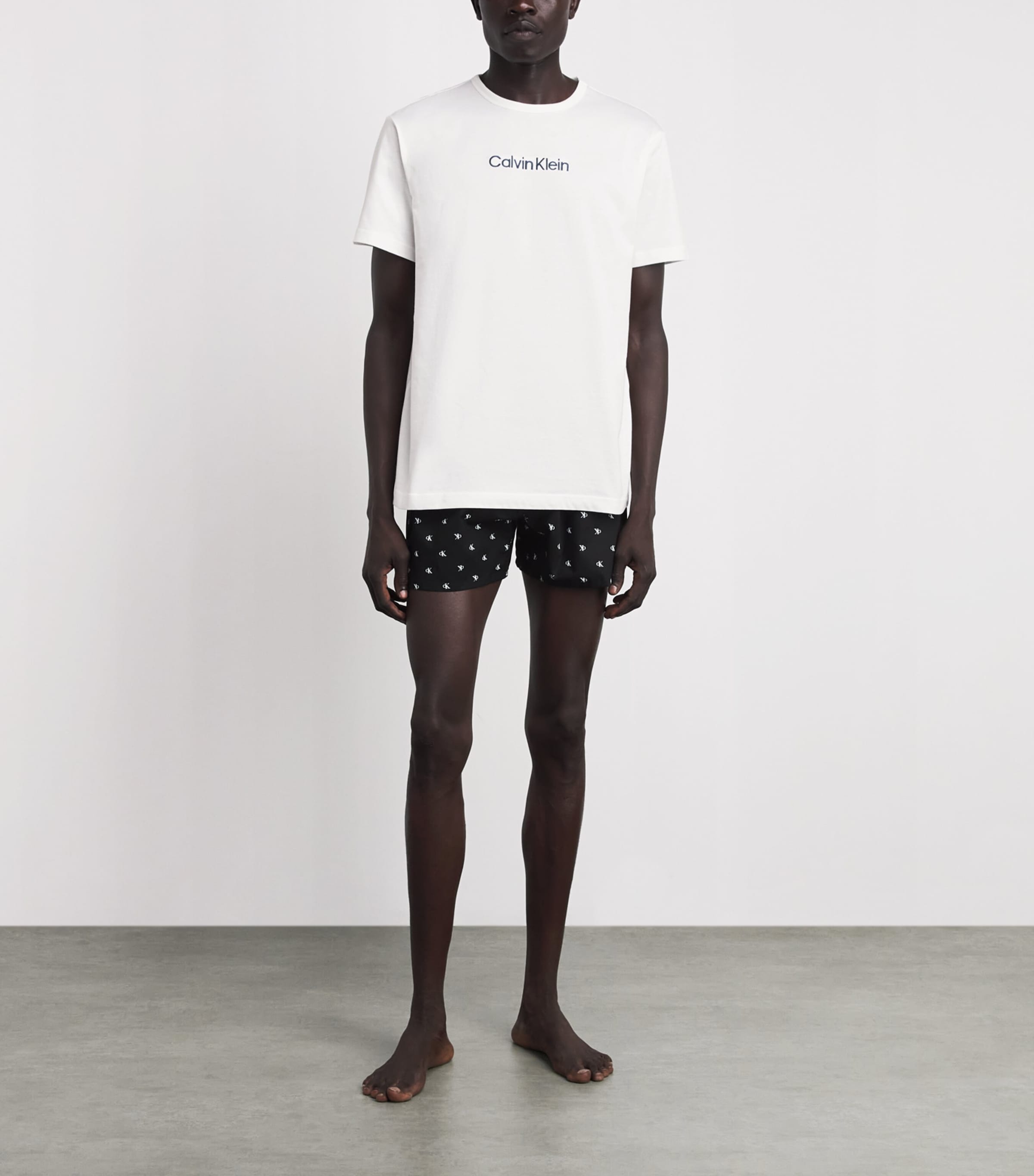 Calvin Klein Mens Cotton Logo Pyjama Top White Image 2