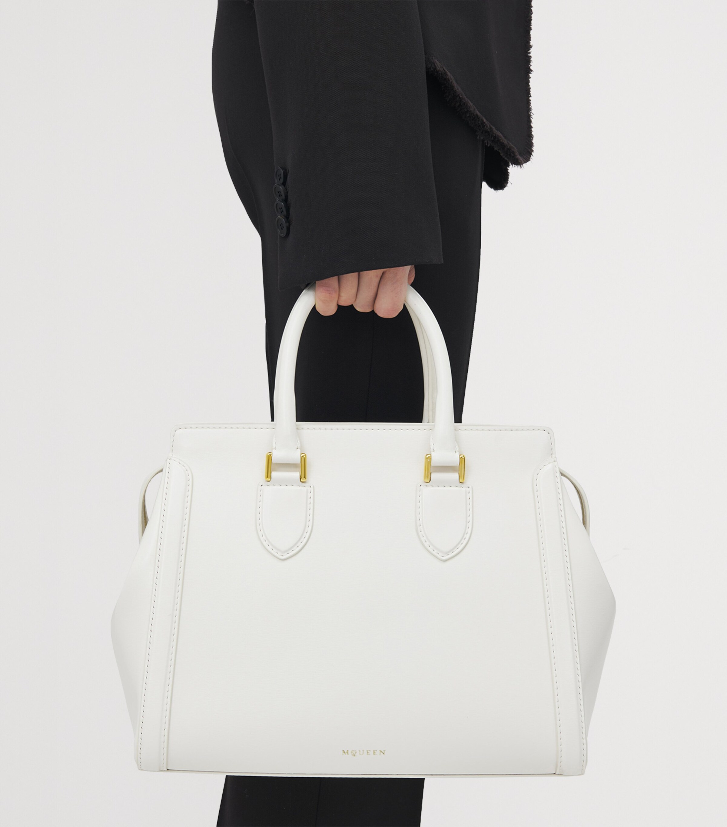 McQueen Large Leather Birdee Top-Handle Bag Image 5