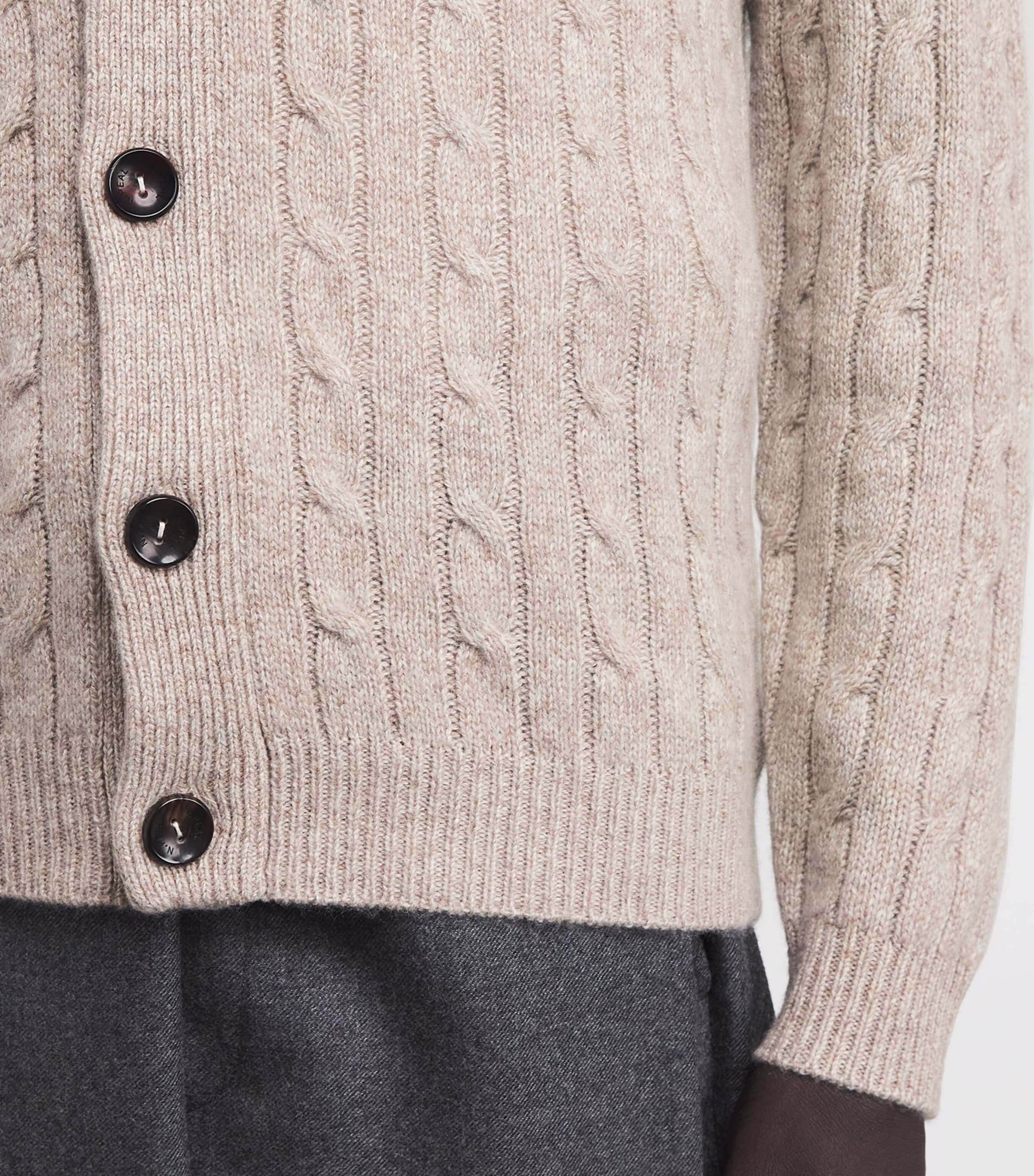 N.Peal Mens Cashmere Garrick Shawl-Collar Cardigan Bbh Basillica Beige Image 6