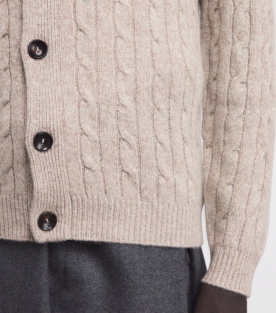 Cashmere Garrick Shawl-Collar Cardigan BBH BASILLICA BEIGE Image 6