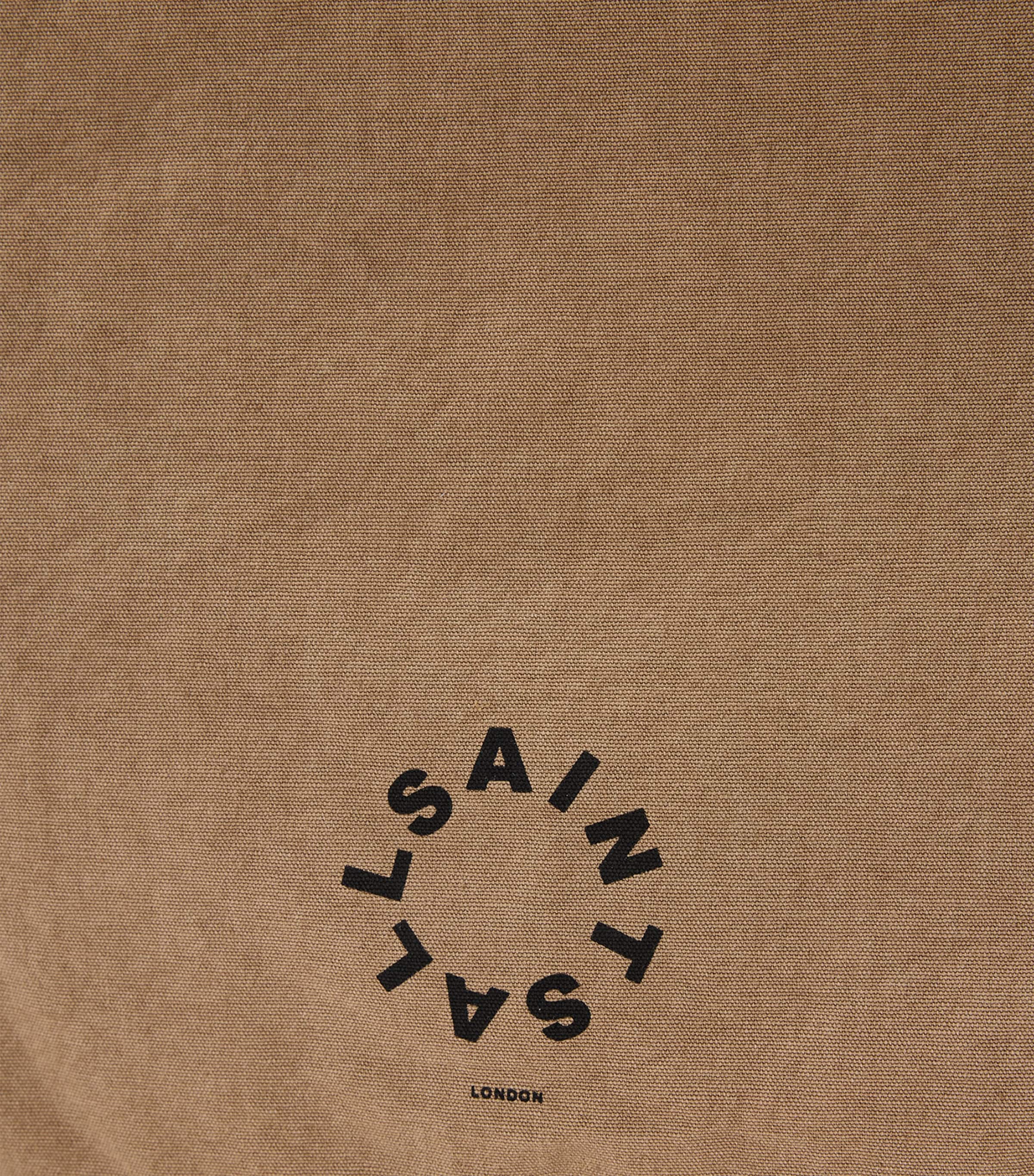 AllSaints Large Cotton Haven Tote Bag Pine Bark Brown Image 8