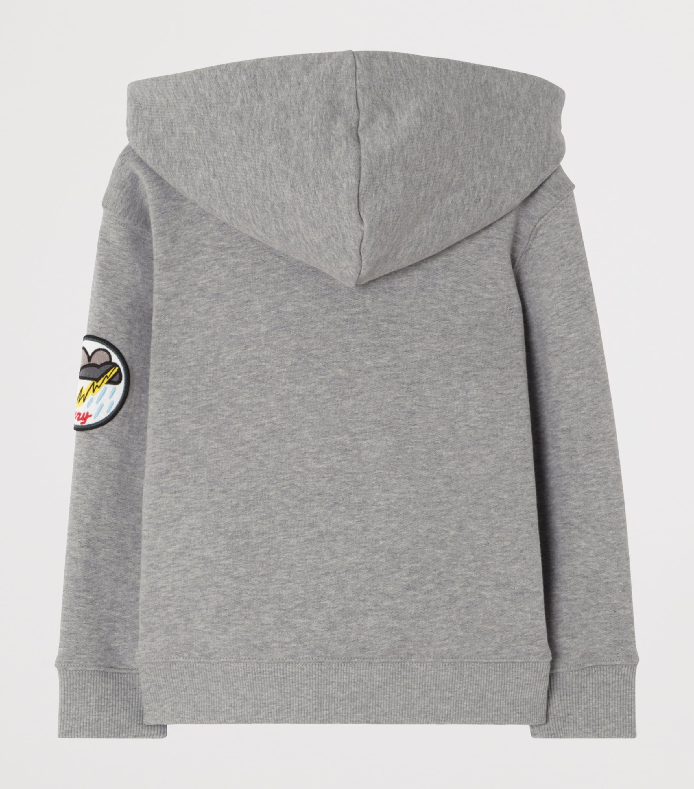 Burberry Kids Embroidered Thomas Bear Hoodie (4-12 Years) Pale Grey Melange Image 2