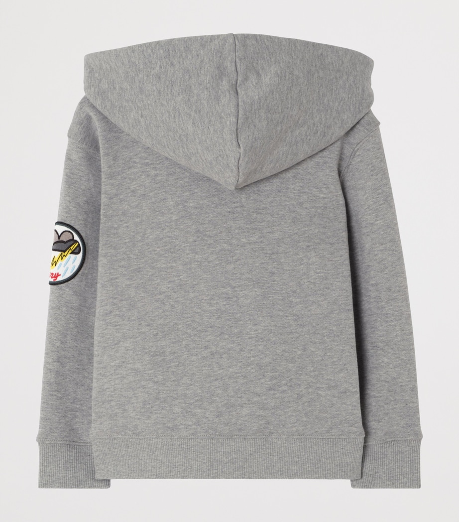 Burberry Kids Embroidered Thomas Bear Hoodie (4-12 Years) Pale Grey Melange Image 2
