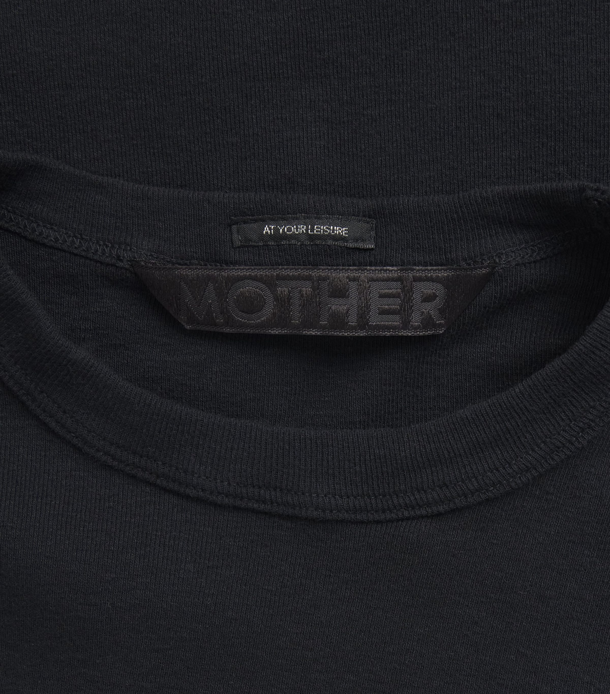 MOTHER Womens Cotton Itty Bitty Long-Sleeve T-Shirt Black Blk Image 6
