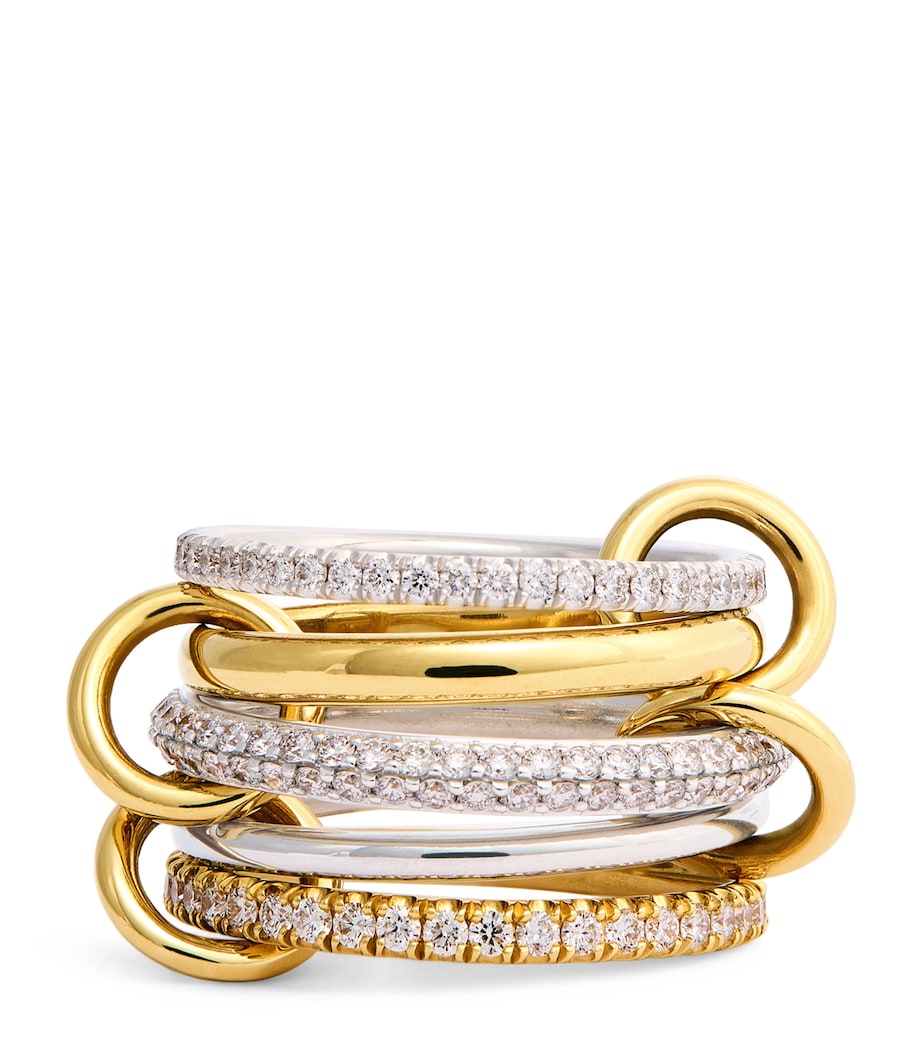 Mixed Gold and Diamond Leo Petite Ring MIXED GOLD Image 1