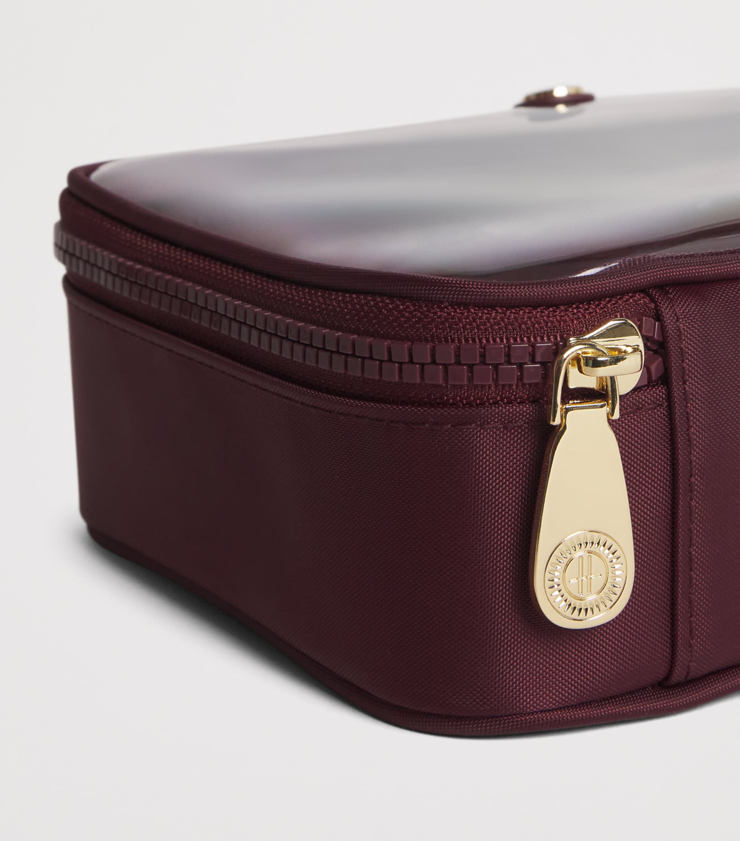 Harrods Clear Cosmetic Bag Burgundy Image 6