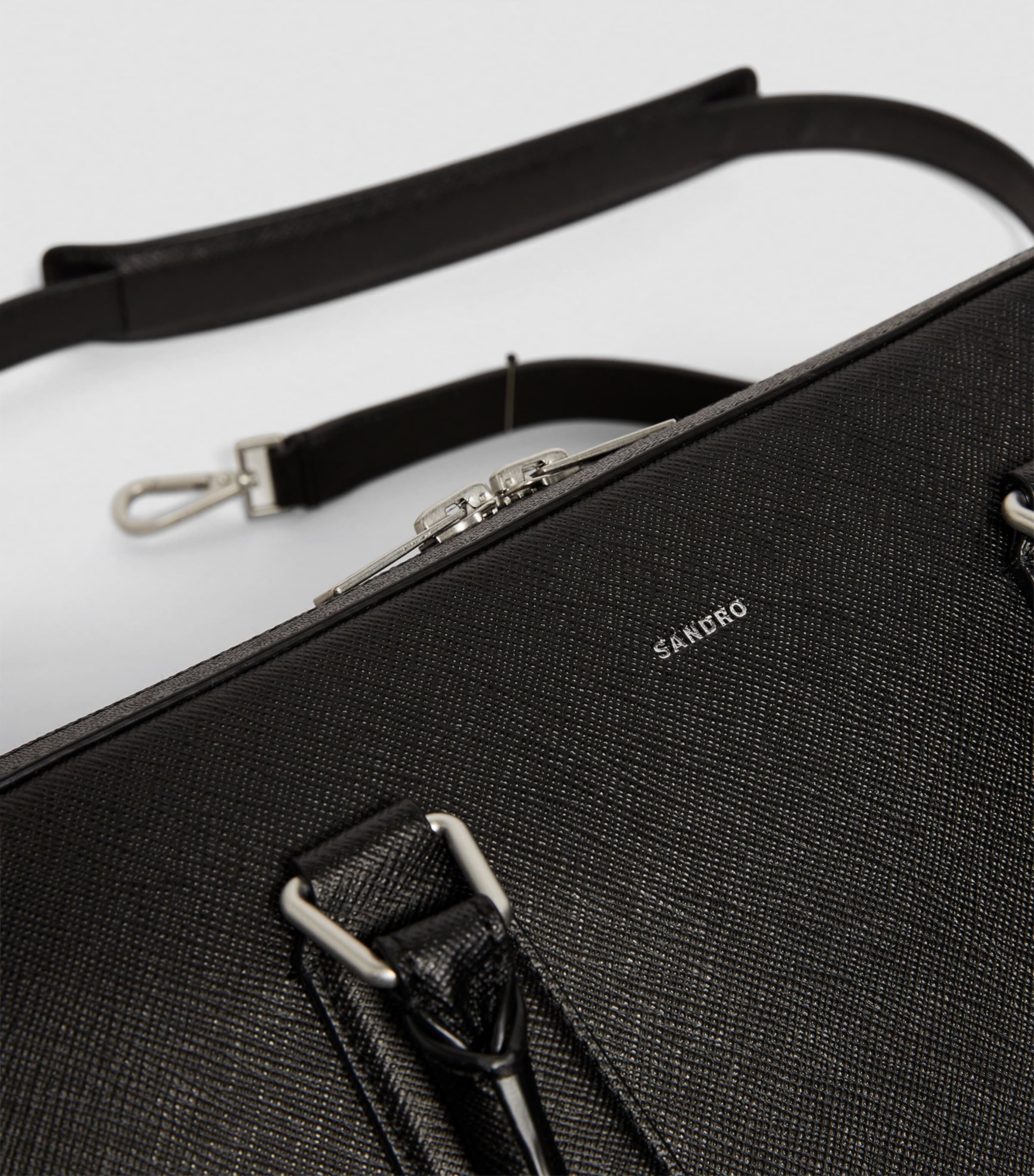 Leather Slim Briefcase BLACK Image 6