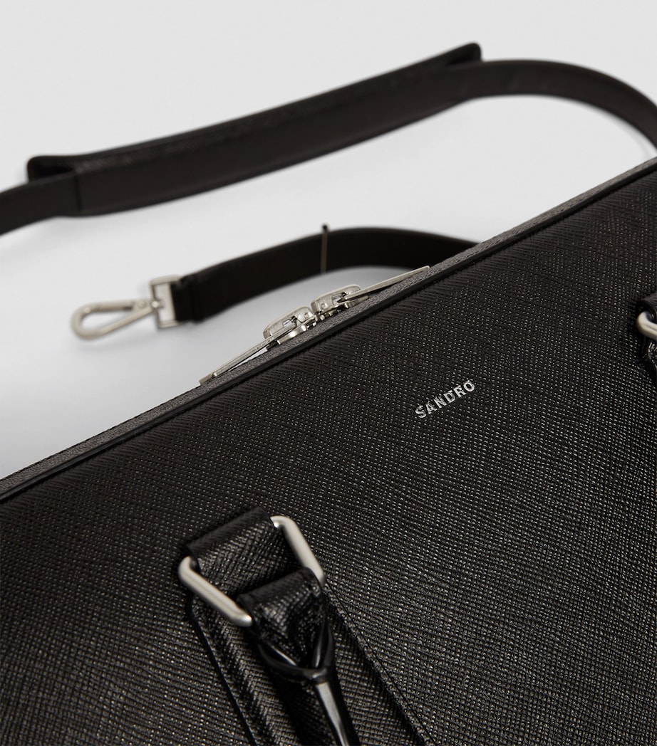 Leather Slim Briefcase BLACK Image 6