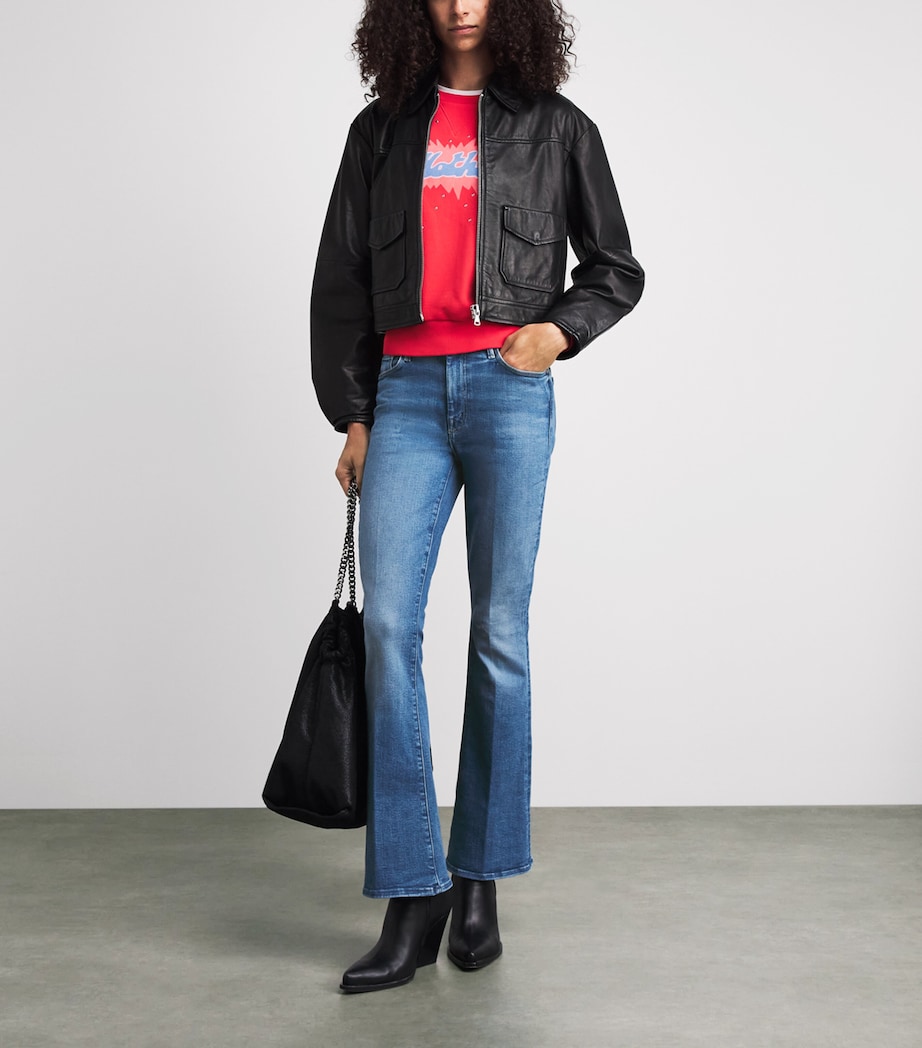 MOTHER Womens The Weekender Flared Jeans Piece By Piece Image 2