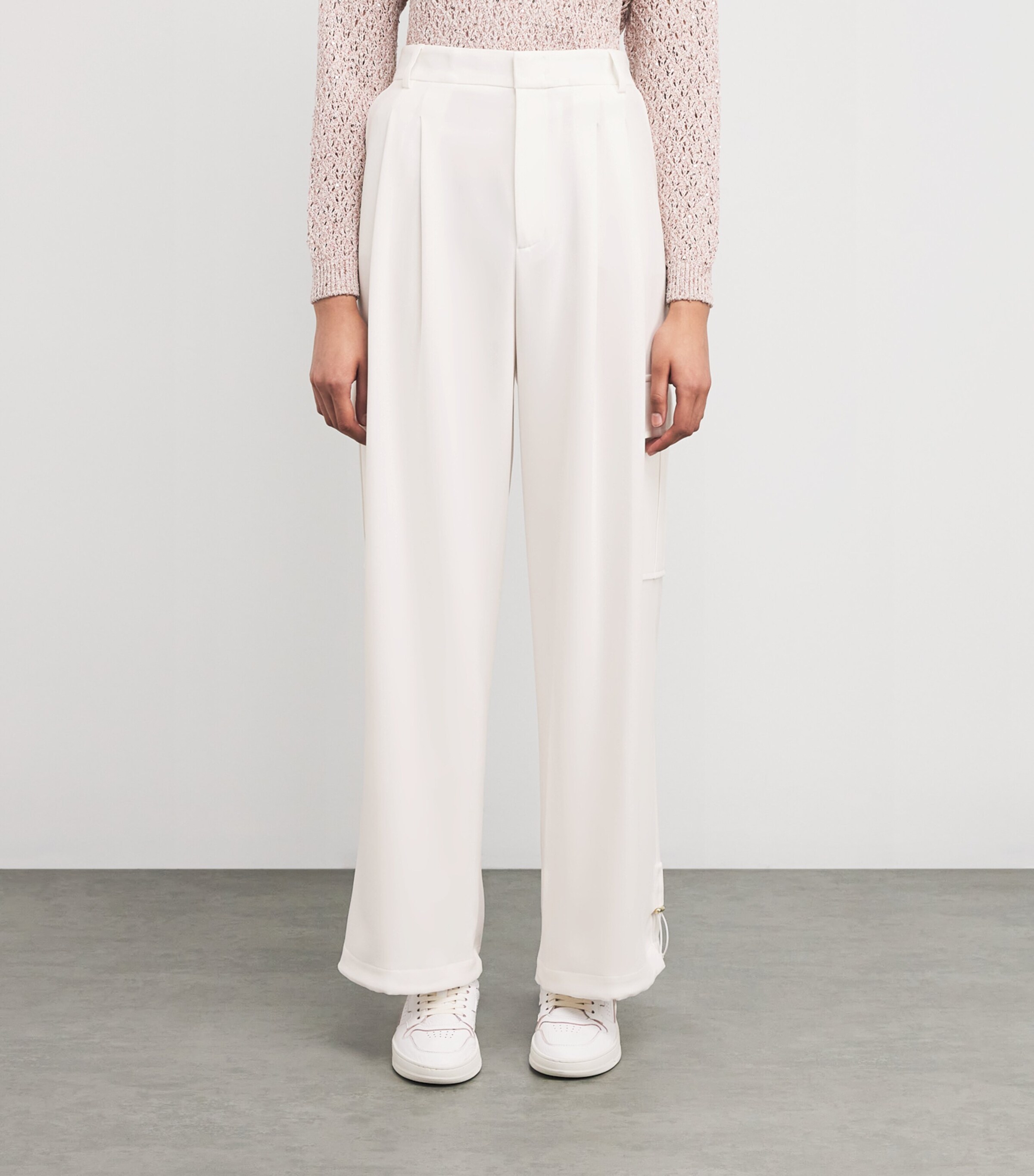 Eleventy Womens Cargo-Pocket Tailored Trousers Bianco Image 3