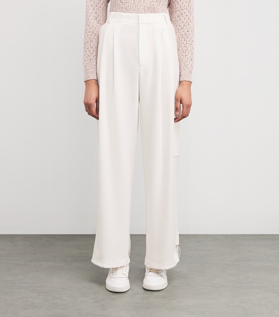 Eleventy Womens Cargo-Pocket Tailored Trousers Bianco Image 3