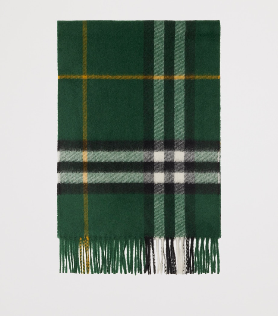Cashmere Check Scarf DARK FERN GREEN Image 2