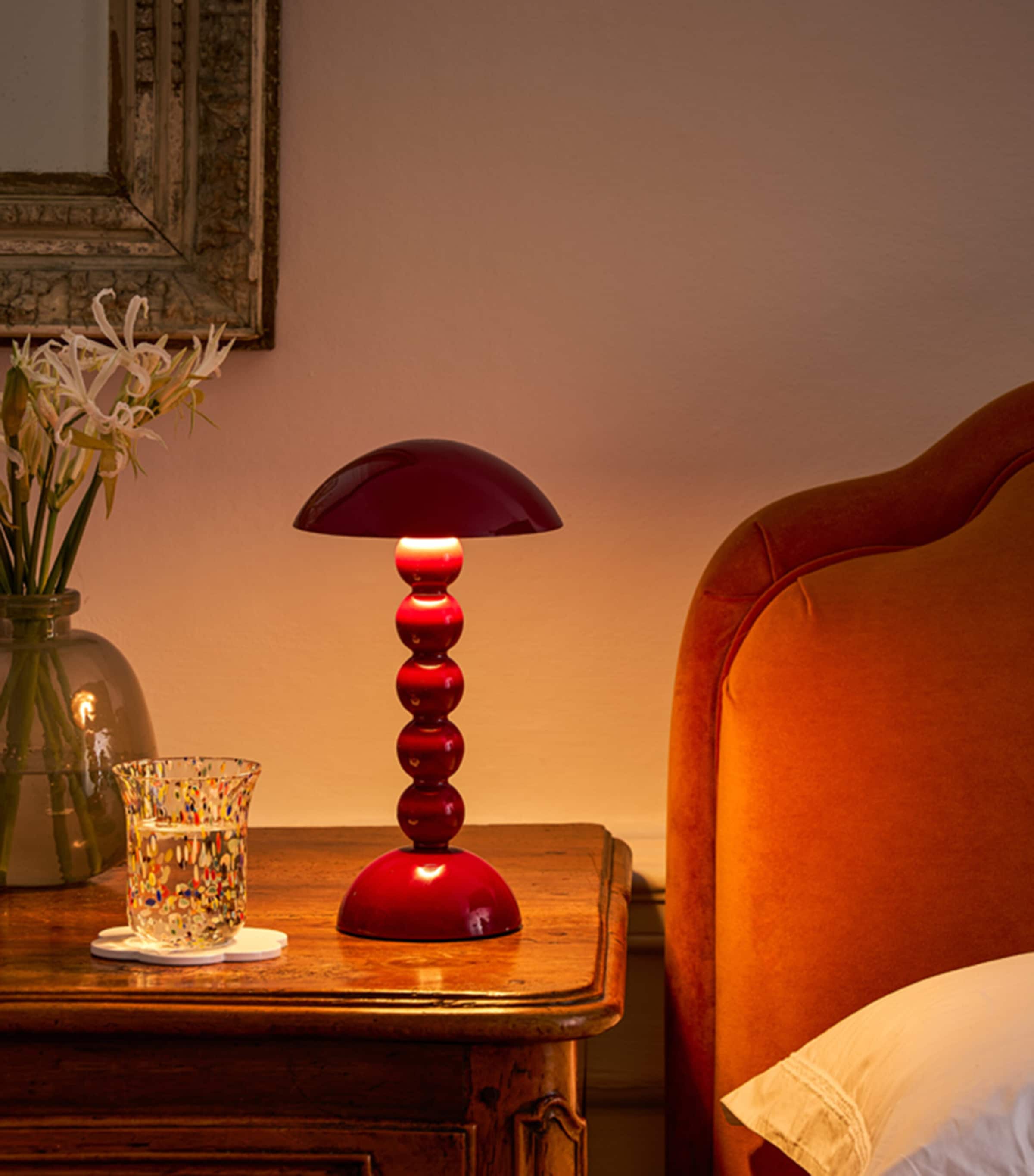 Addison Ross Bobbin Rechargeable Table Lamp Red Image 6