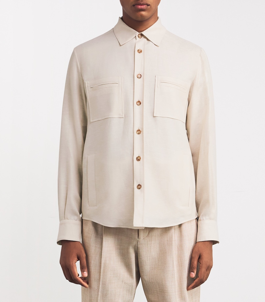 Cashmere-Linen Overshirt 82399 SAND Image 3
