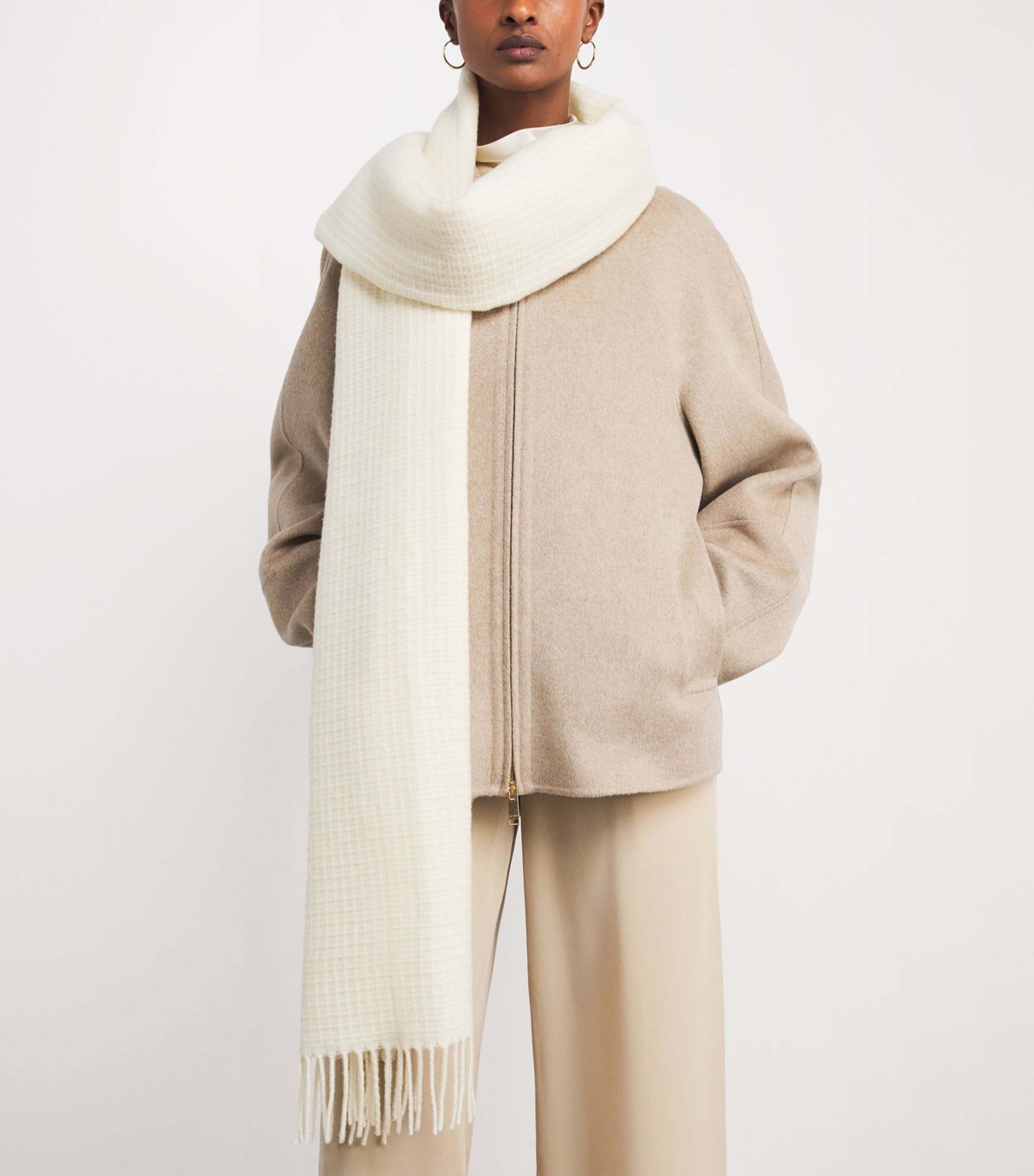 Wool Flora Waffle Scarf MARBLE Image 2