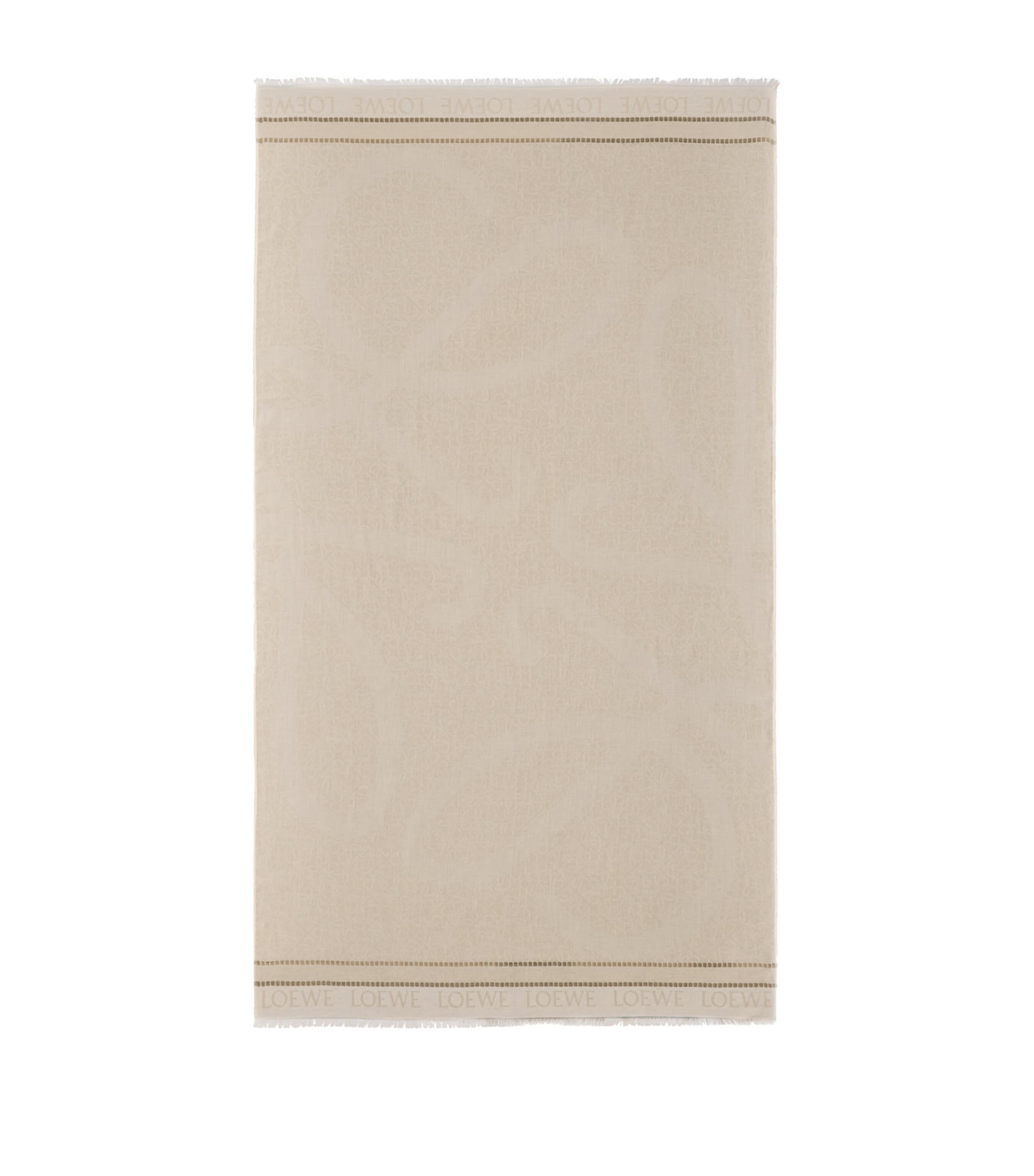 Shop Loewe X Paula's Ibiza Cotton Anagram Jacquard Pareo In Beige