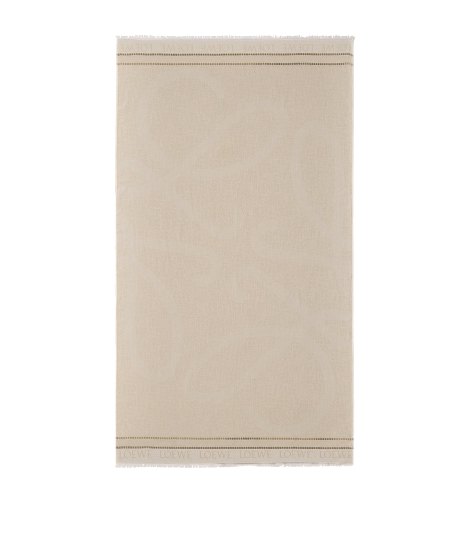 x Paula's Ibiza Cotton Anagram Jacquard Pareo LIGHT BEIGE Image 1