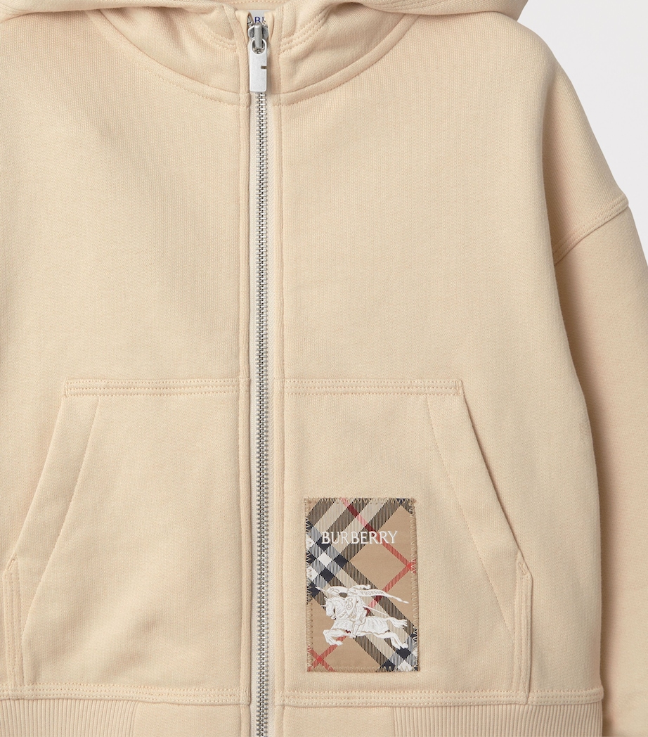 Cotton Check-Label Hoodie (3-12 Years) CALICO Image 3