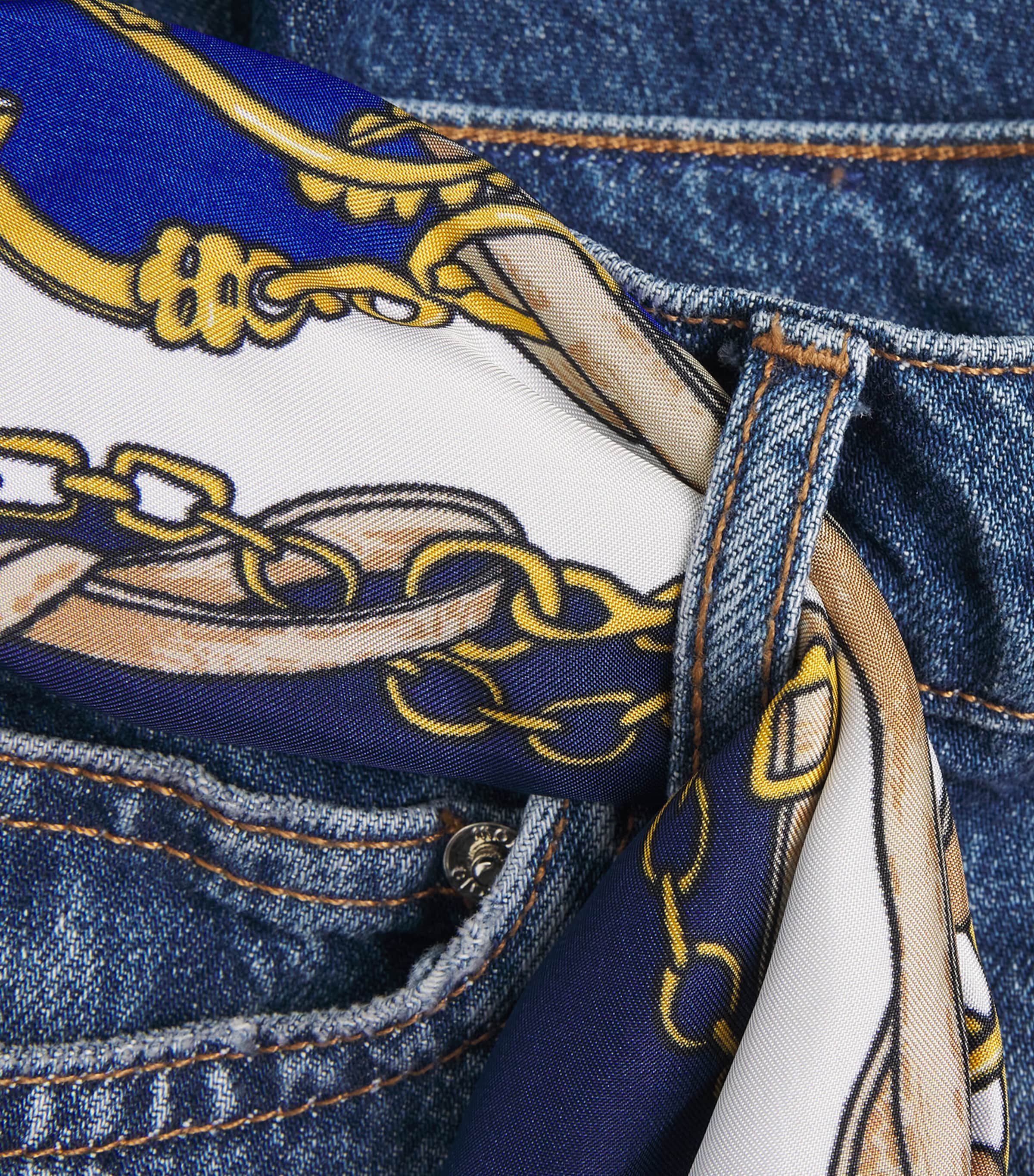 Maje Womens Scarf-Detail Barrel Jeans Blue Image 6