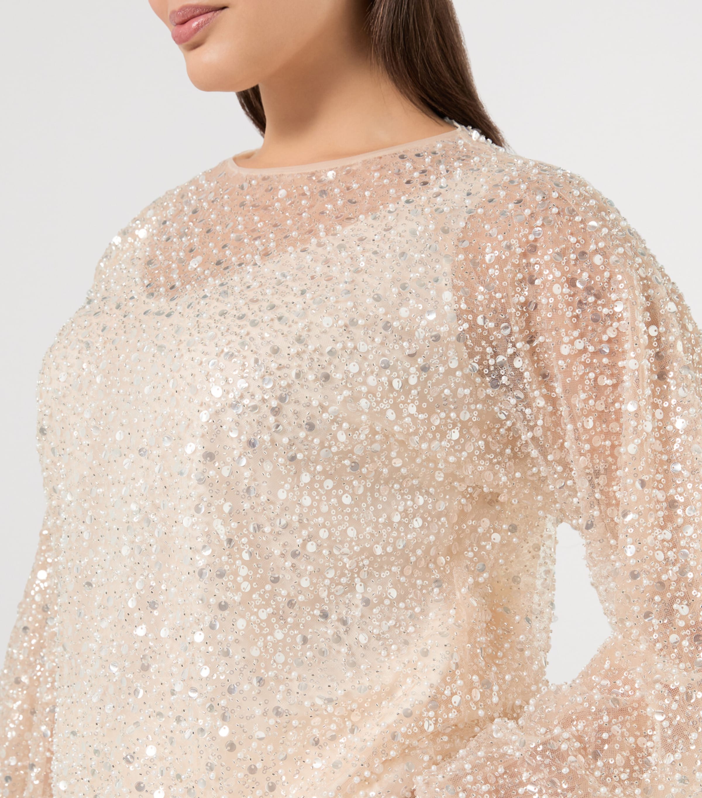 Marina Rinaldi Womens Sequin-Embellished Blouse Ivory Image 5