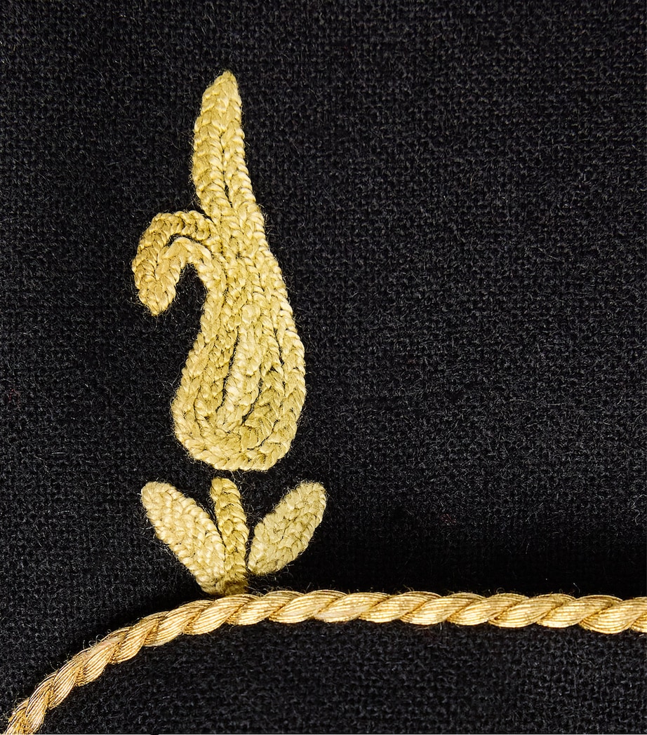 Daniel Hanson Mens Cashmere Silk-Lined Robe Black/gold Image 6