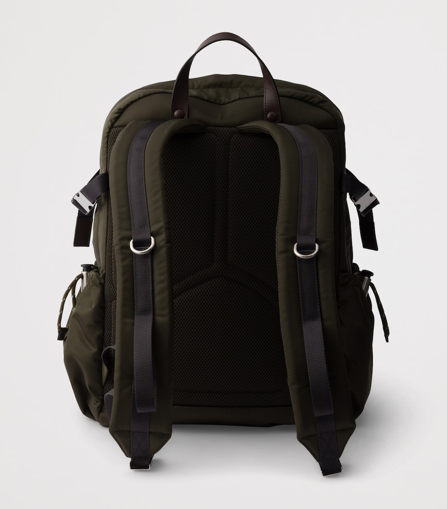 Re-Nylon and Leather Drawstring Backpack F0334 Image 4