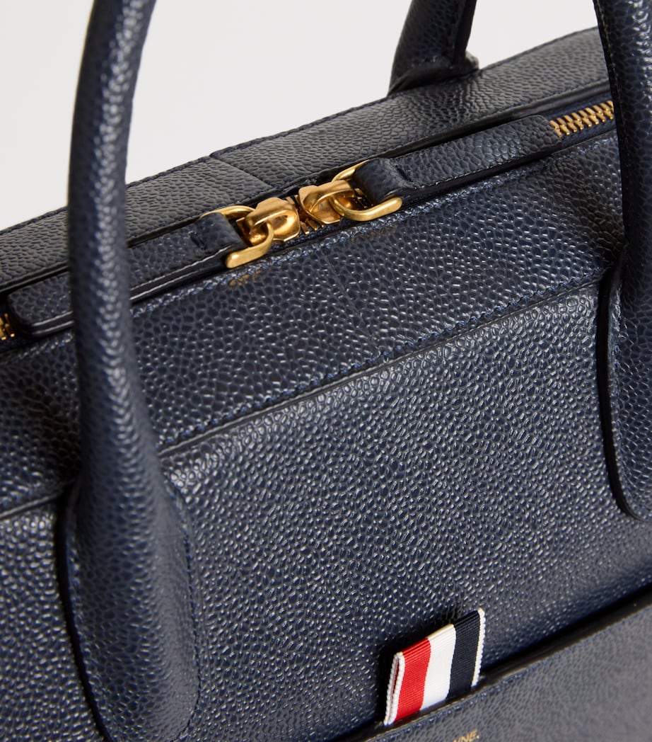 Leather Business Bag NAVY Image 4