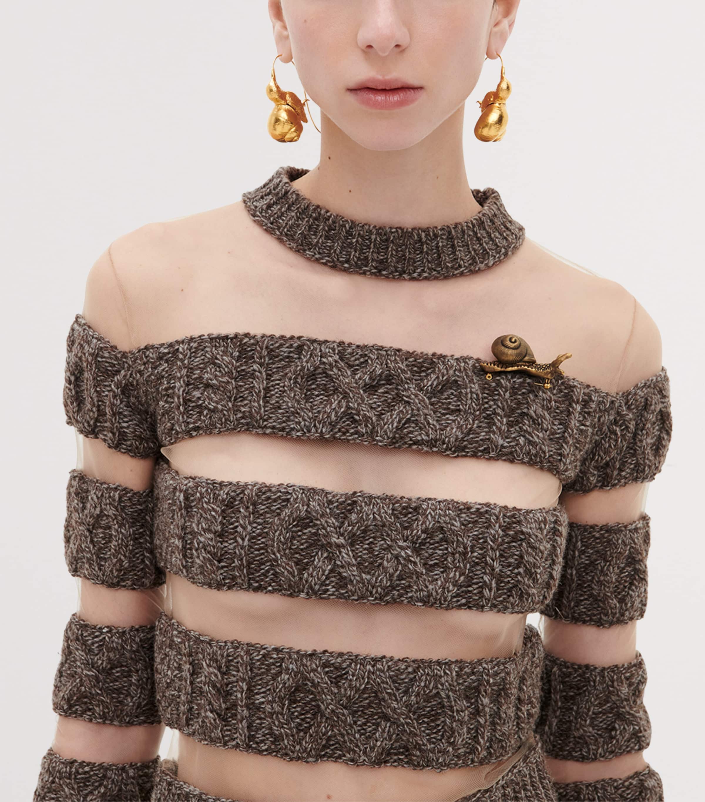 Schiaparelli Snail Brooch Aged Gold Image 2